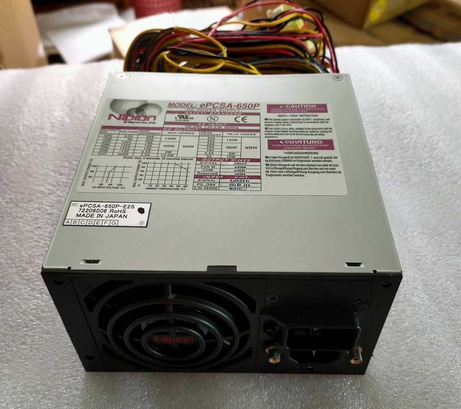 ️ 1pc used working ePCSA-650P ePCSA-650P-E2S 650W Free delivery
