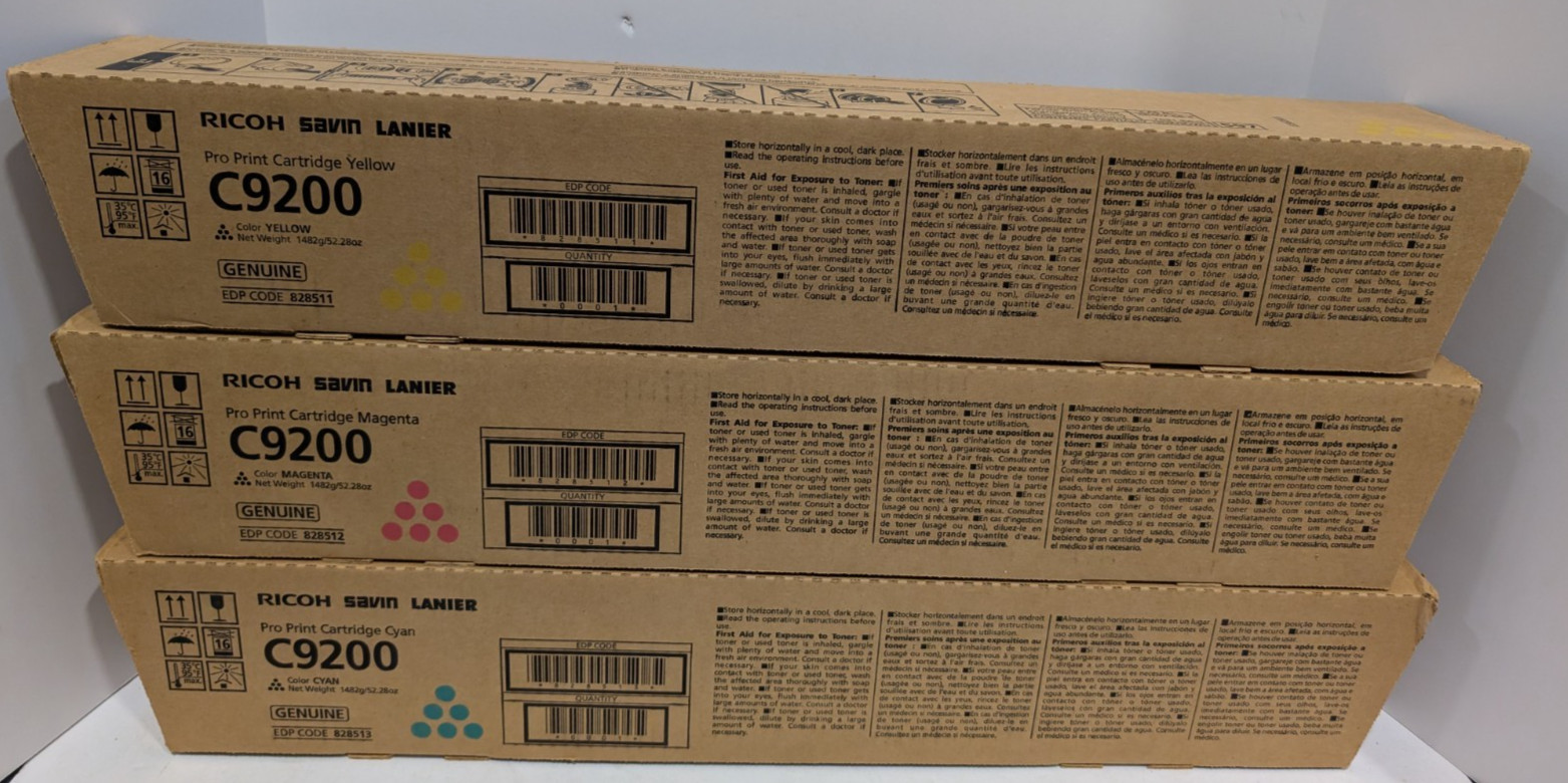 Ricoh Genuine Color Toner Set C9200 - CMY 828511 828512 828513