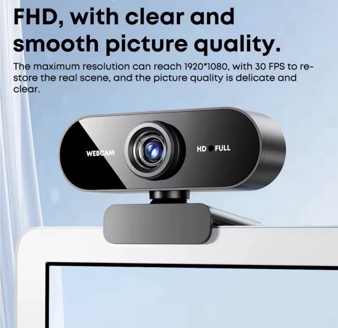 2K HD Web Camera with Microphone Ring Light Autofocus Pro Computer Gaming Webcam