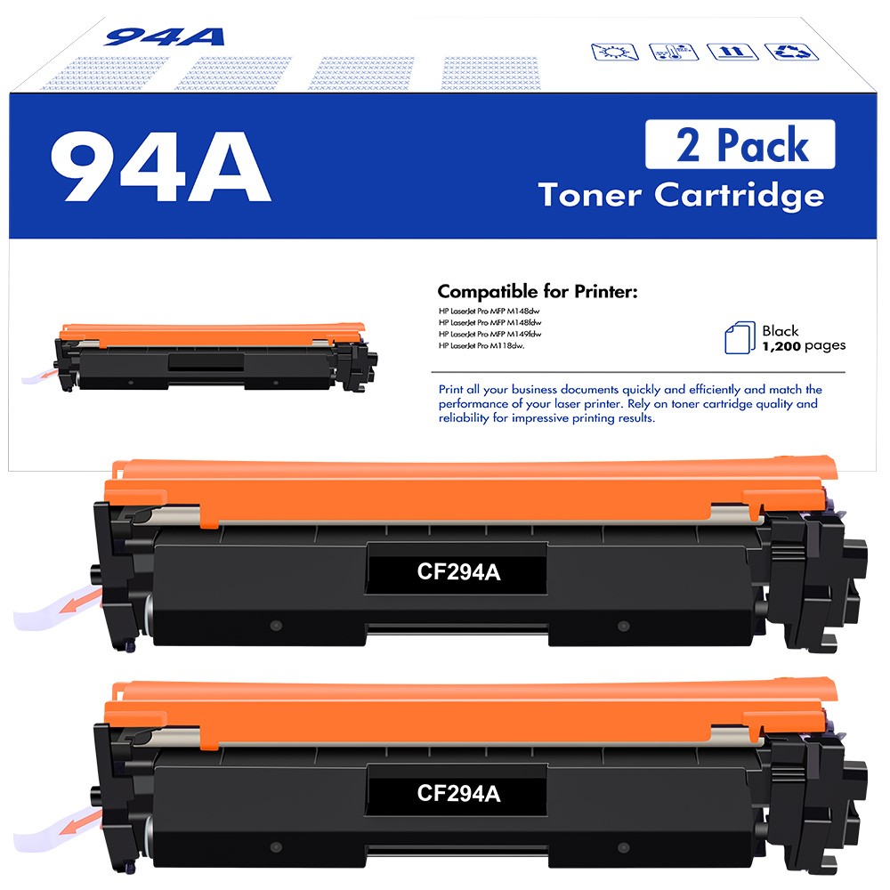 2 Pack CF294A 94A Toner Cartridge For HP LaserJet Pro M118dw MFP M148dw M148fdw