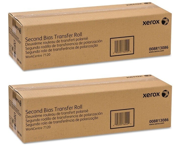 2 New Genuine Original OEM Factory Sealed 008R13086 Second Bias Transfer Rolls
