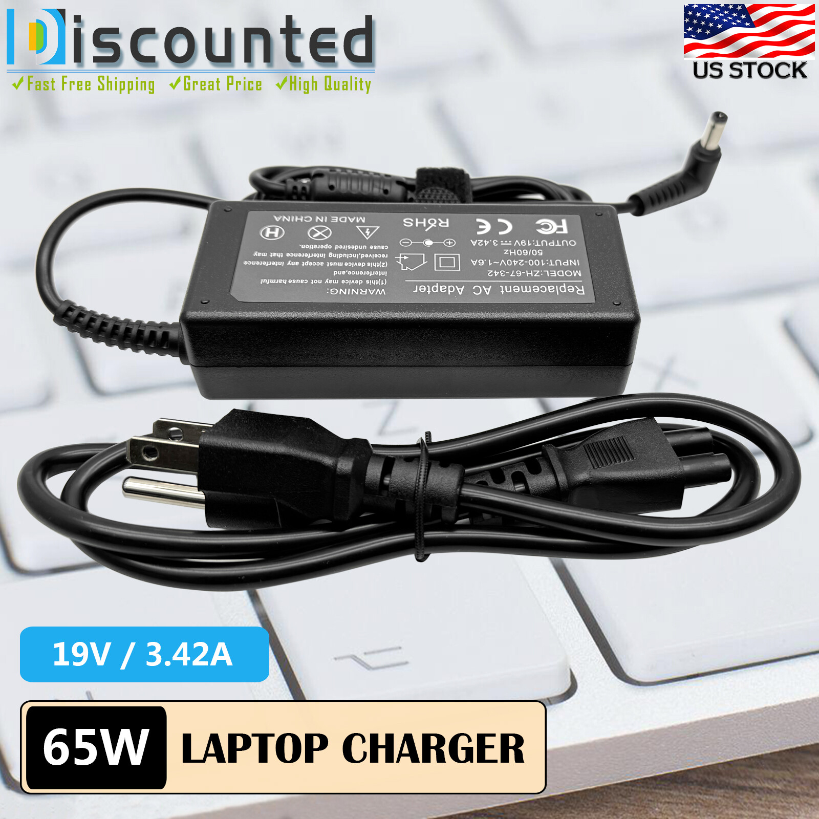 AC Adapter Power Cord Charger For Toshiba Tecra R850-S8520 R850-S8522 R850-S8529