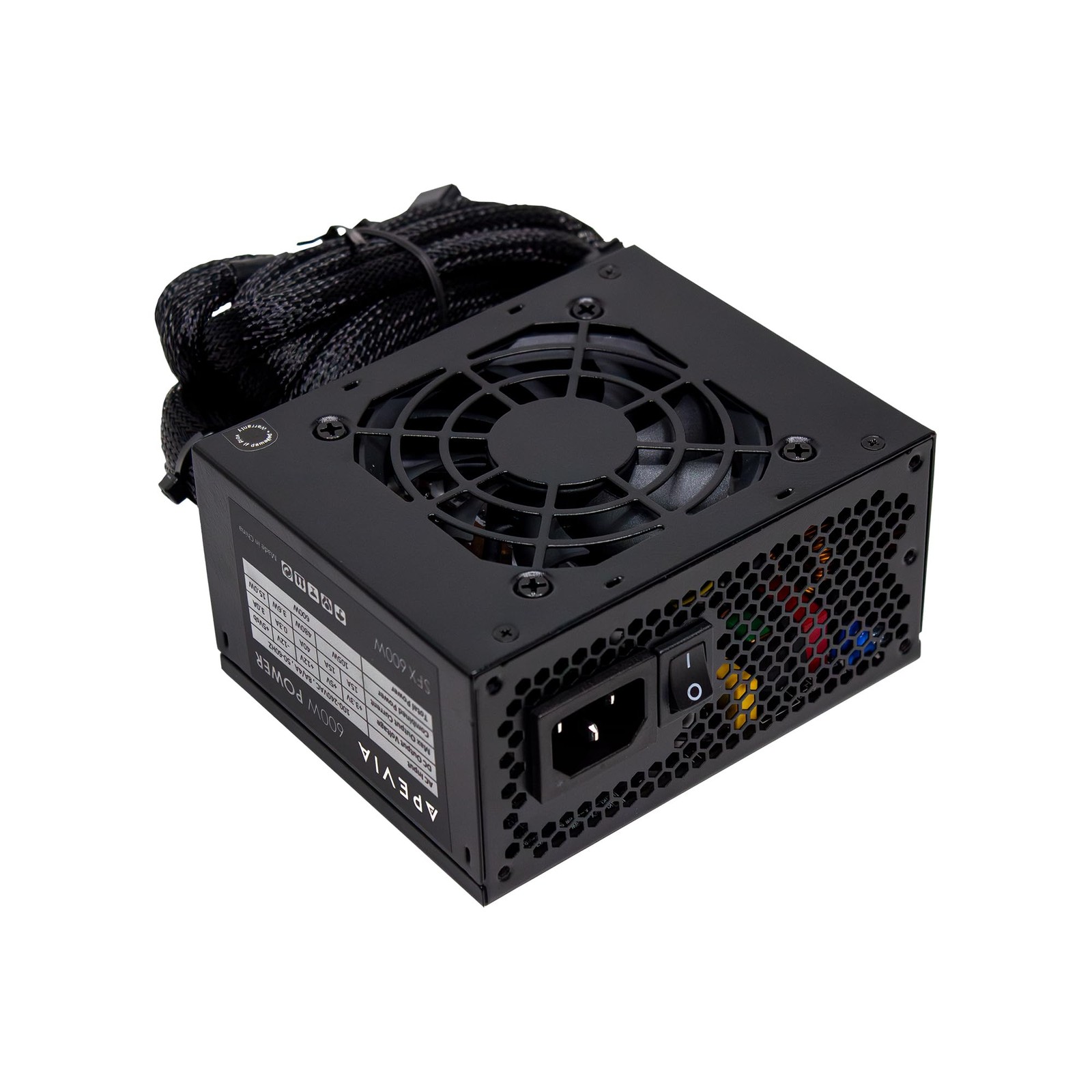 SFX-PFC600W 600W / Micro-ATX, Fixed Cables, Full Range Active 90-264V, Low Noise