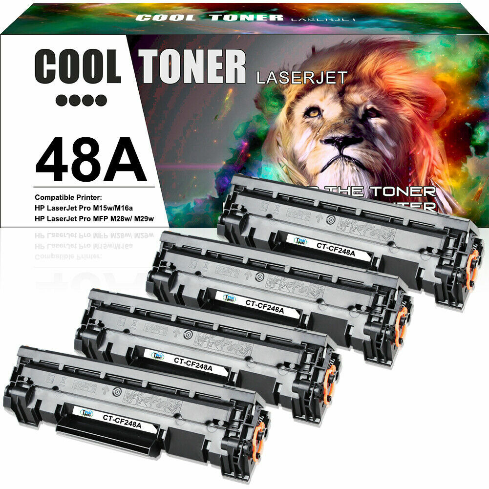 4x CF248A 48A Toner Compatible with HP LaserJet Pro M15a M15w M29a M29w Printer