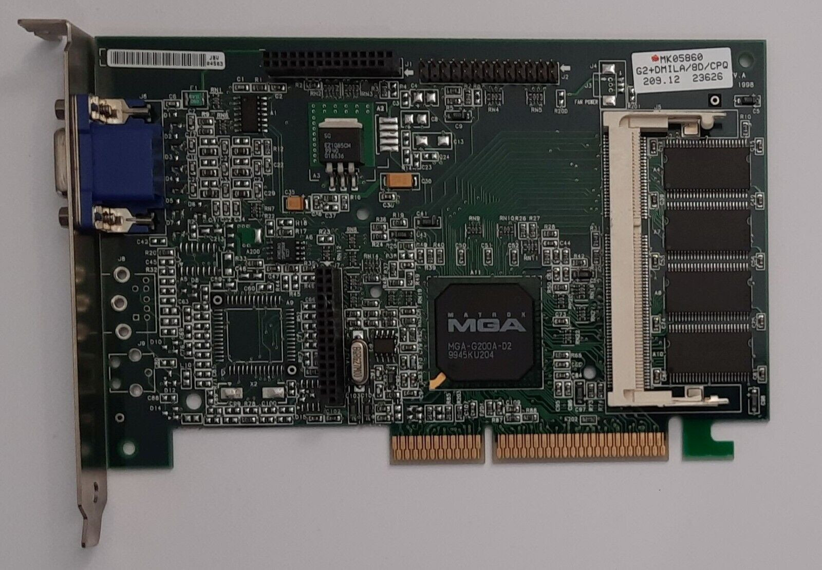 Matrox Millennium G200 AGP Graphics Card (G2+DMILA/8D/CPQ, 8MB, Retro, 1999)