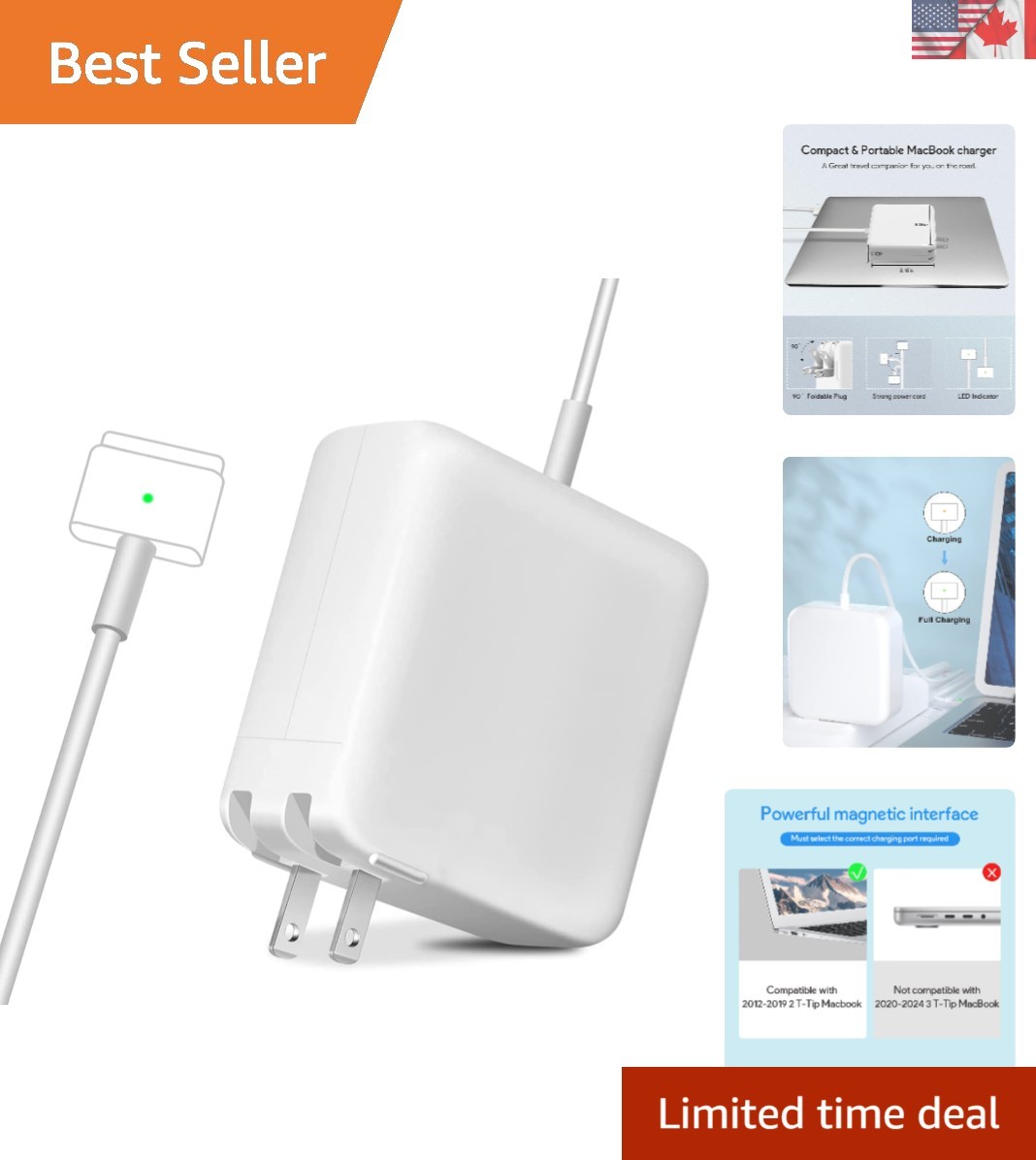 Reliable Replacement 85W Charger for MacBook Pro - Fast Charging & Portable