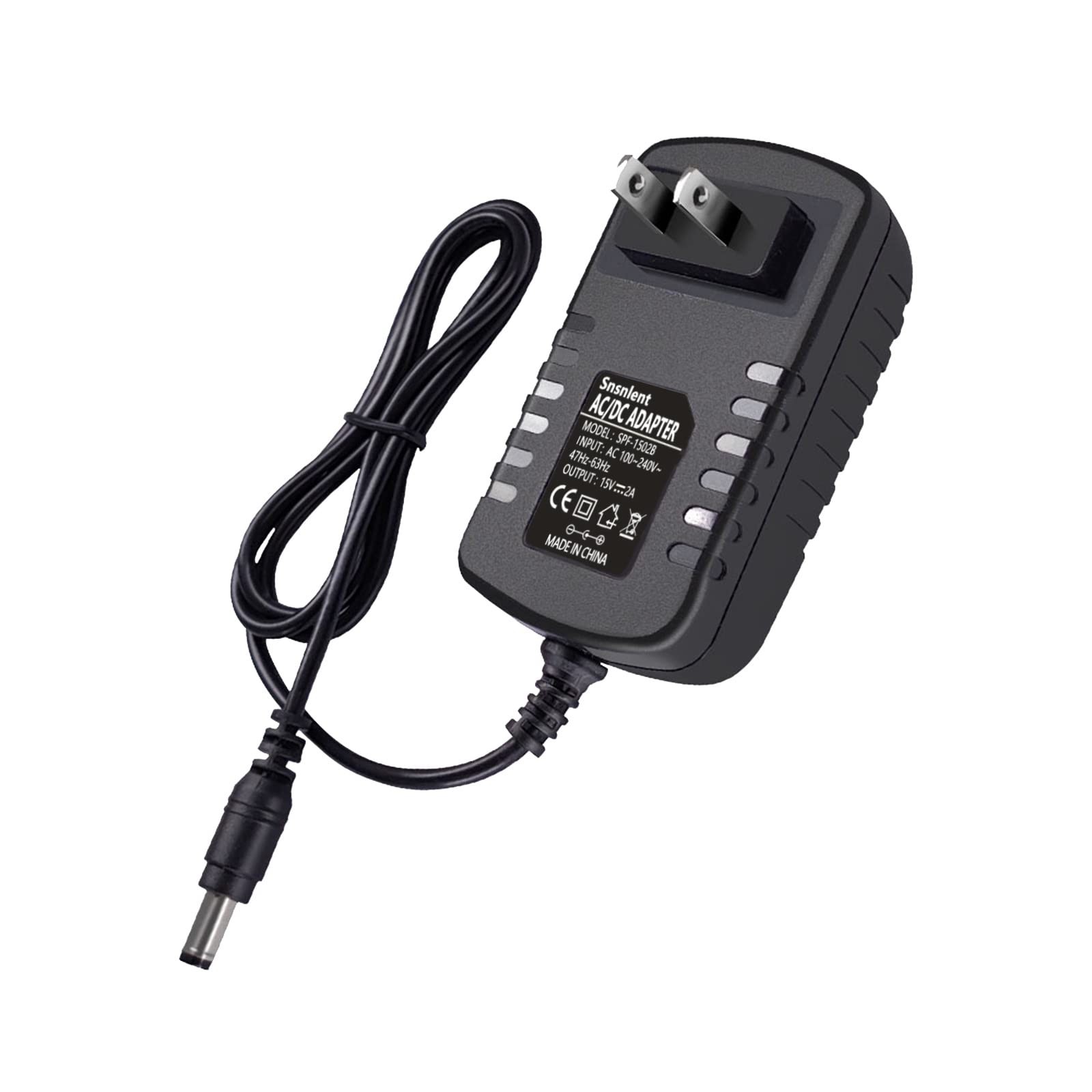 AC Adapter 15V 2A DC Power Supply Charger Input 100-240V 50/60Hz to 