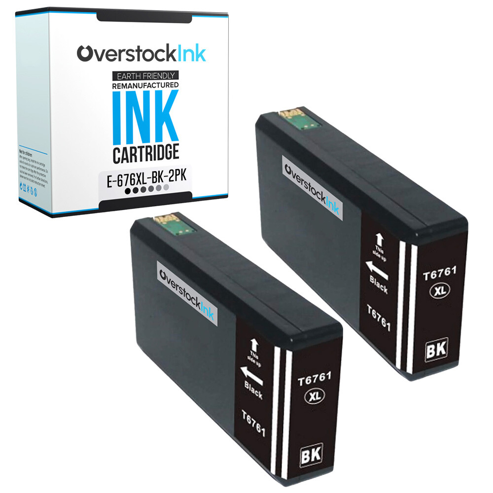 2-Pack Compatible OSI T676XL Black Ink for Epson WorkForce Pro WF-4090 WF-4530