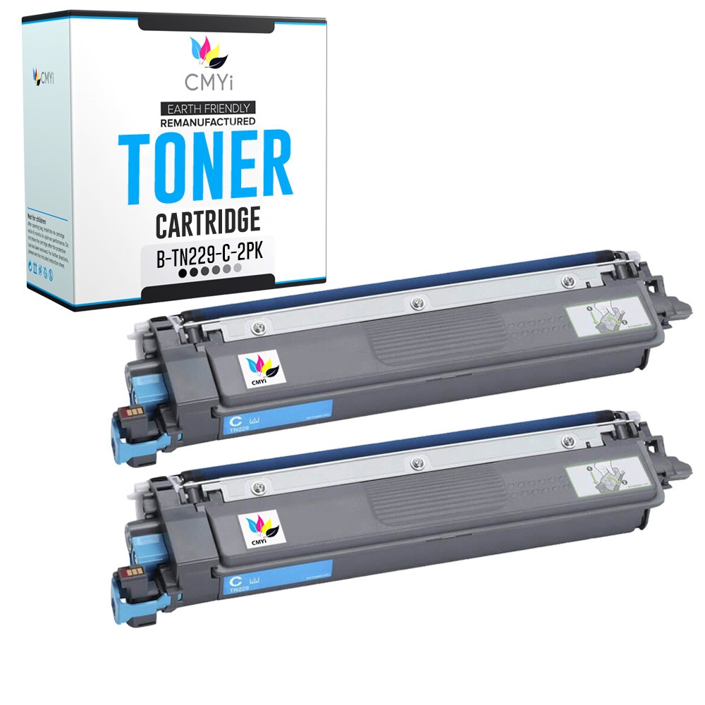2-Pack Compatible CMYi TN-229 Cyan Toner Cartridge fits Brother MFC-L3780CDW