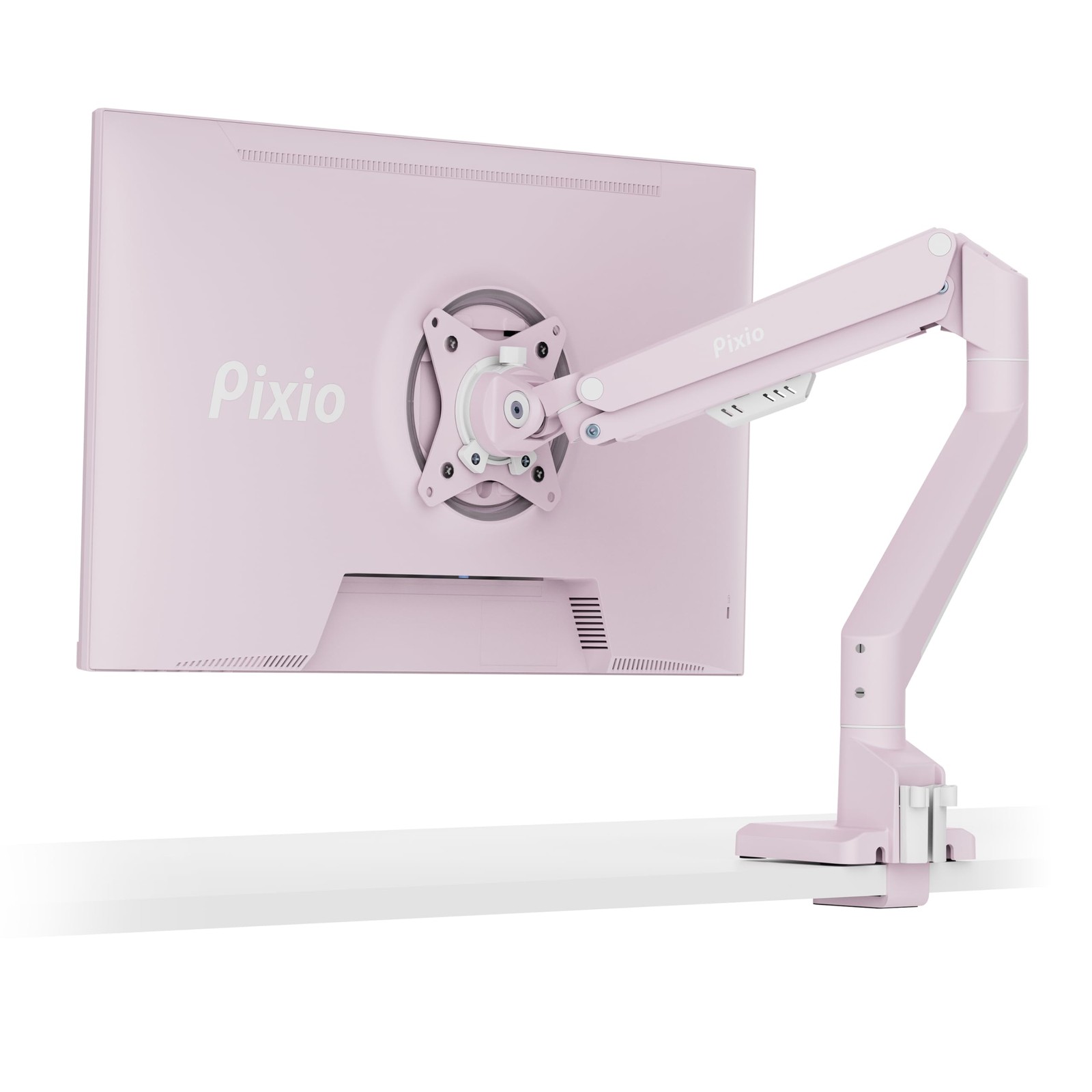 Pixio PS1S Wave Pink Single Monitor Arm Stand Desk Mount - Fits up to 32 inch...