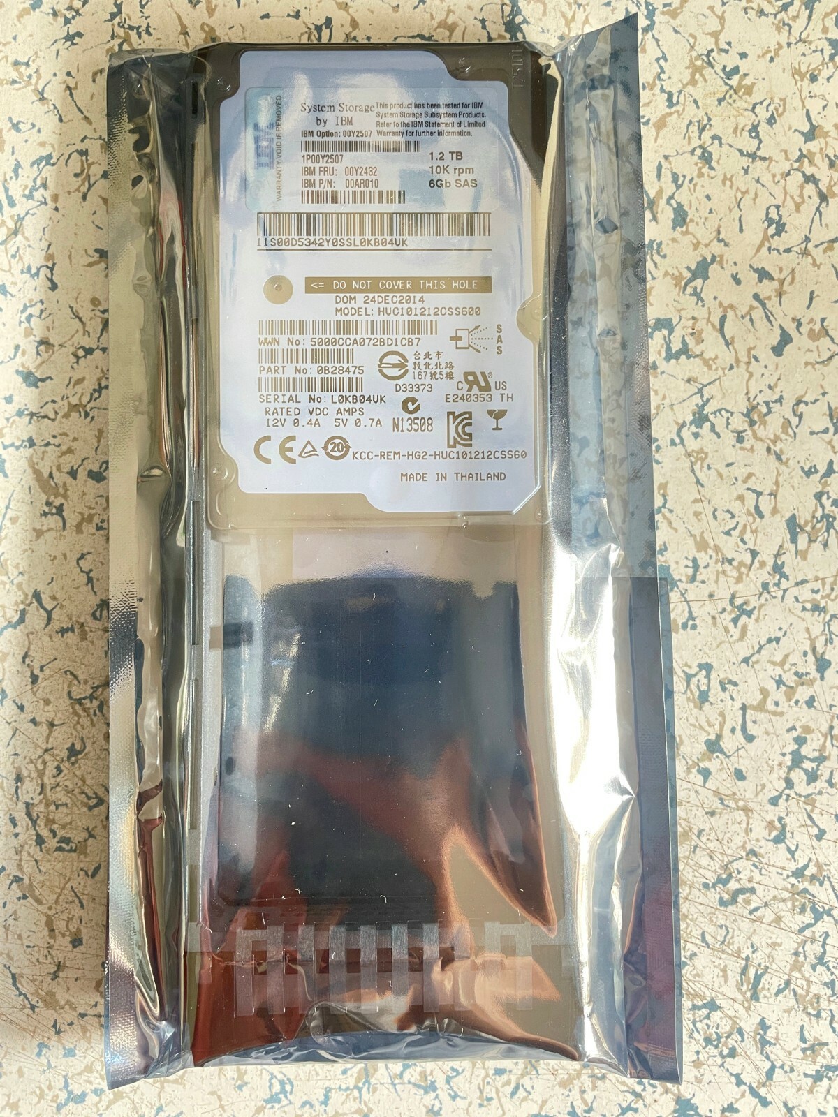 IBM Storwize V3500 V3700 00Y2432 00Y2507 00MJ149 1.2TB 10K SAS 2.5 Hard Drive