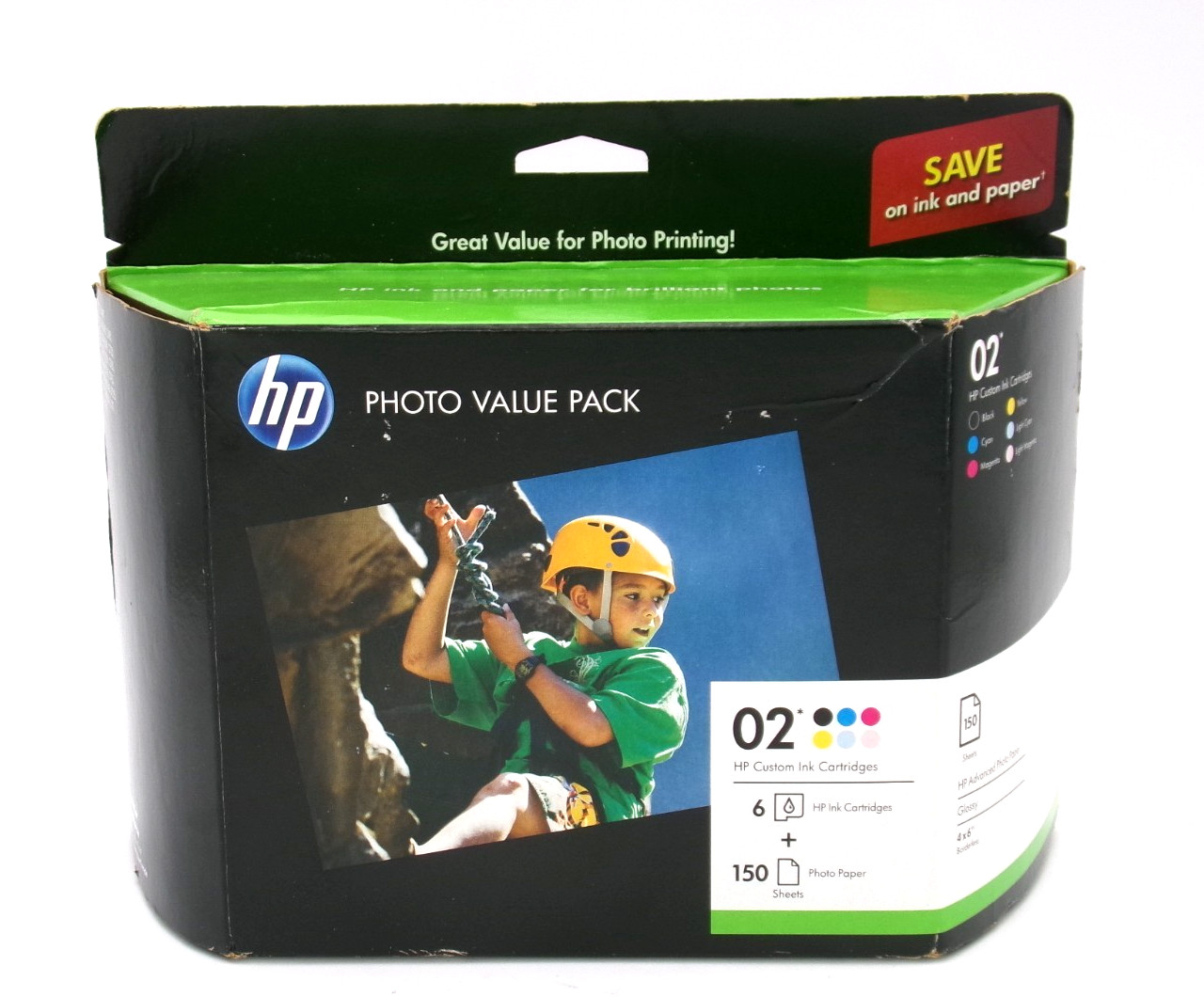 Genuine HP 02 Photo Value Pack 6 OEM Ink Cartridges 150 Sheets Exp 11/18