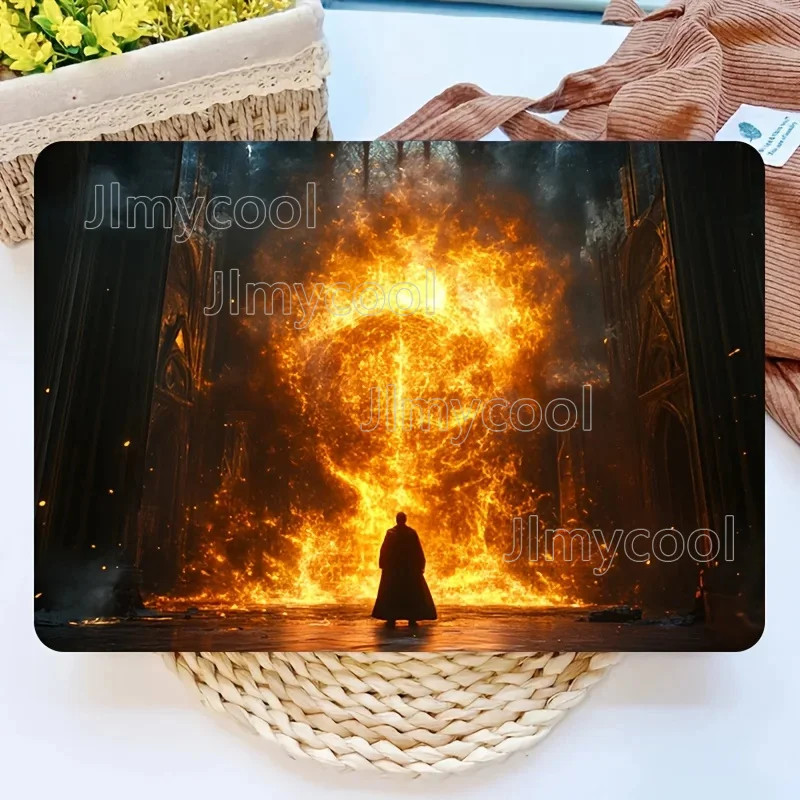 2 Pieces Dramatic Flame and Silhouette Laptop Stickers Vivid Design Waterproof