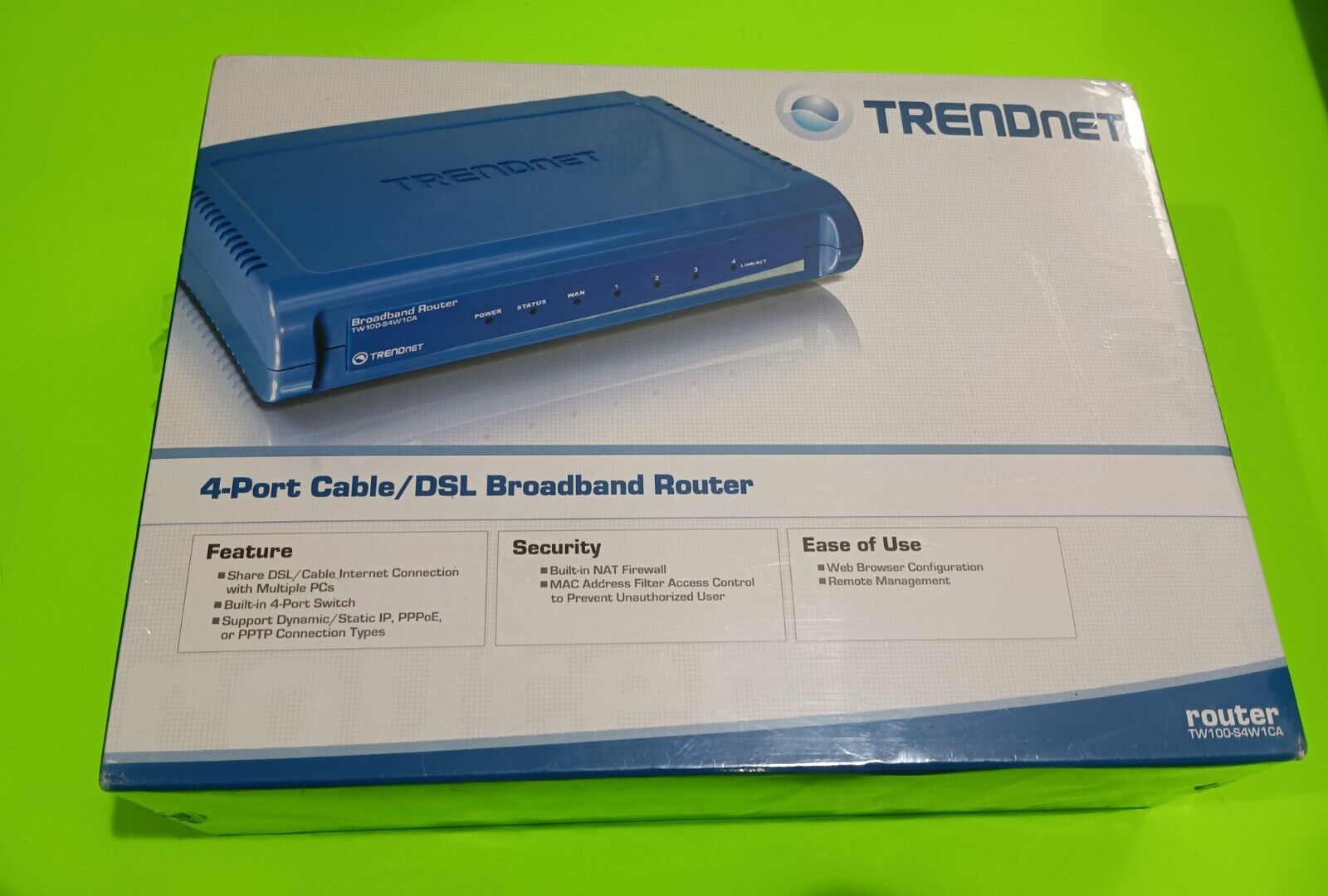TRENDnet 4 PORT CABLE/DSL BROADBAND ROUTER TW100S4W1CA