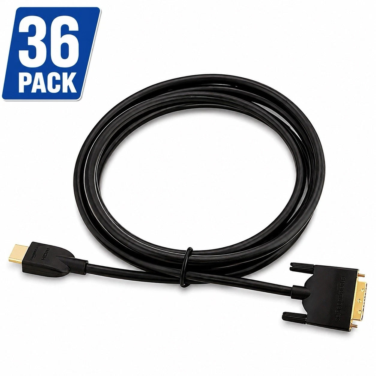 (36-Pack) Amazon Basics 6ft HDMI to DVI Adapter Cable 1080P HL-007347 Black