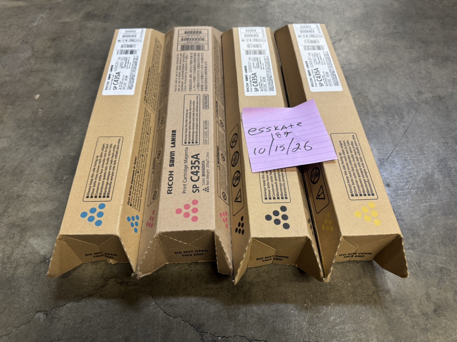 Brand new - FULL SET Ricoh SP-C435A Complete Toner Cartridge Set