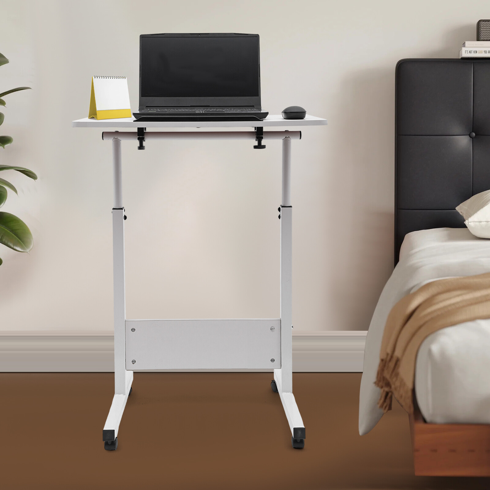 Adjustable Height Standing Desk, Portable Laptop Desk, Rolling Computer Stand