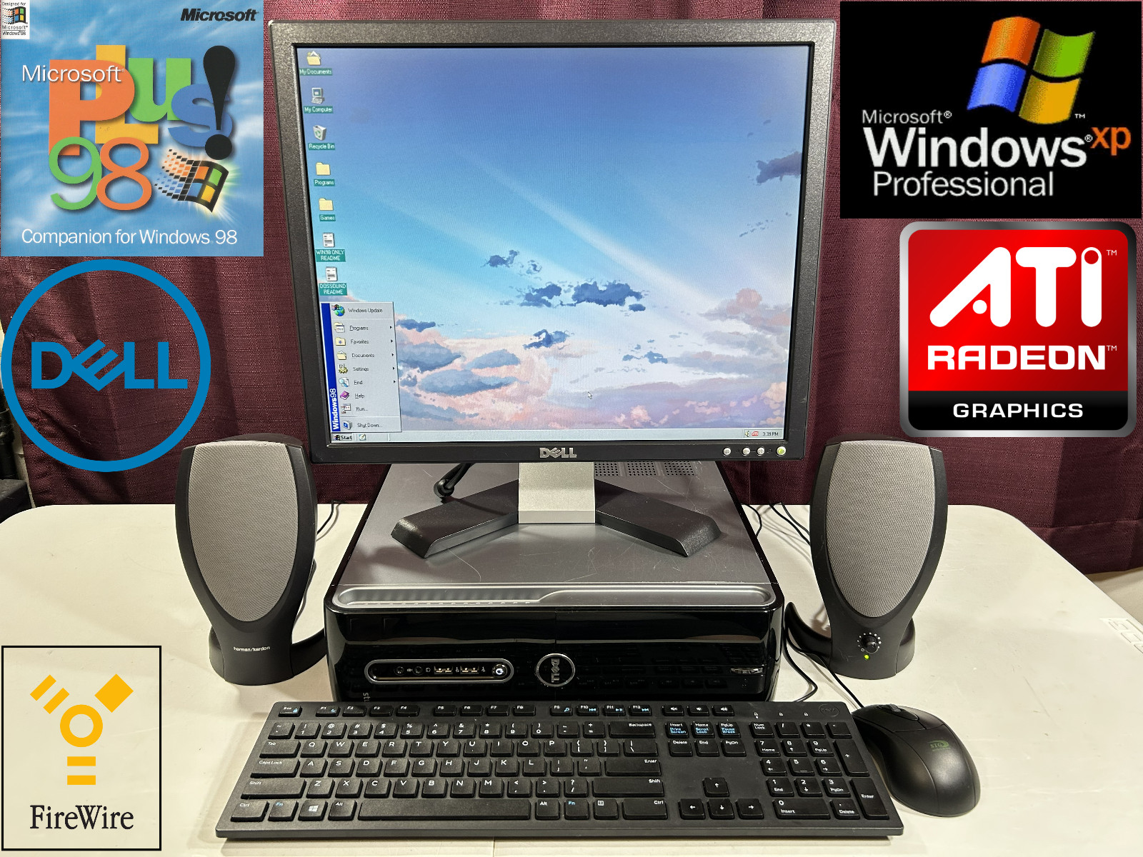 RESTORED DUAL BOOT Windows 98 & Windows XP Vintage Retro Gaming PC Complete