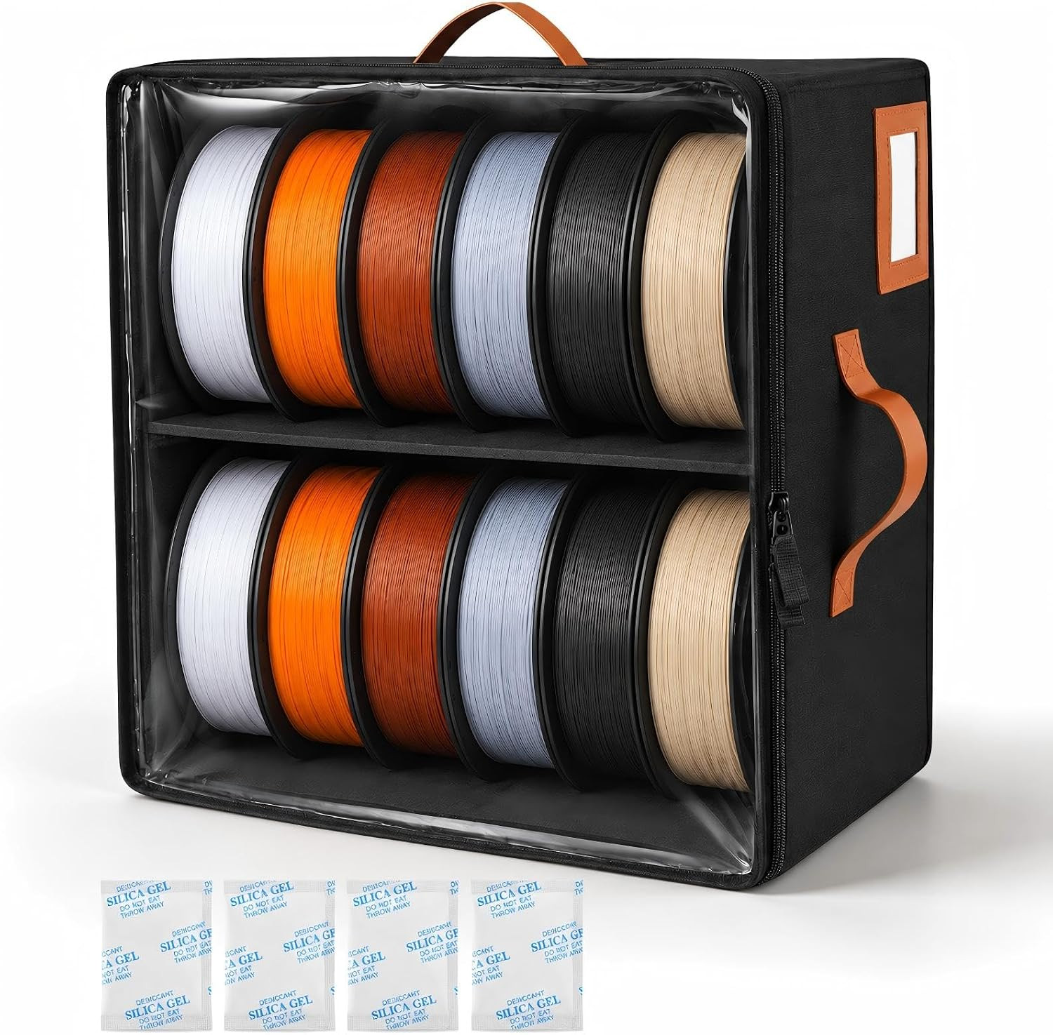 2-Tier 3D Filament Storage Box, Holds 12 Spools Total