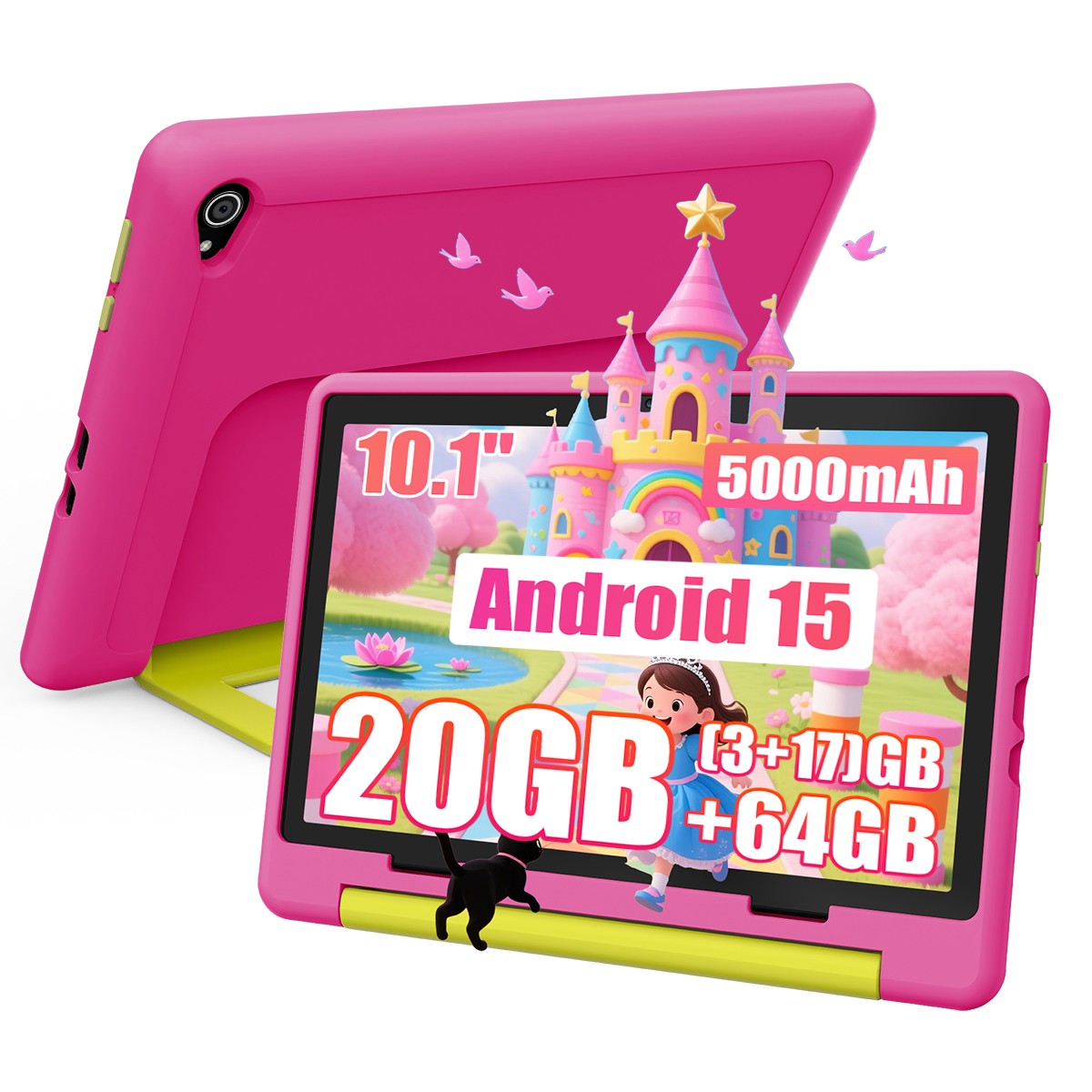 Kids Tablet 10.1 inch Android 15 Tablet for Kids 20GB+64GB ROM Bluetooth Camera~