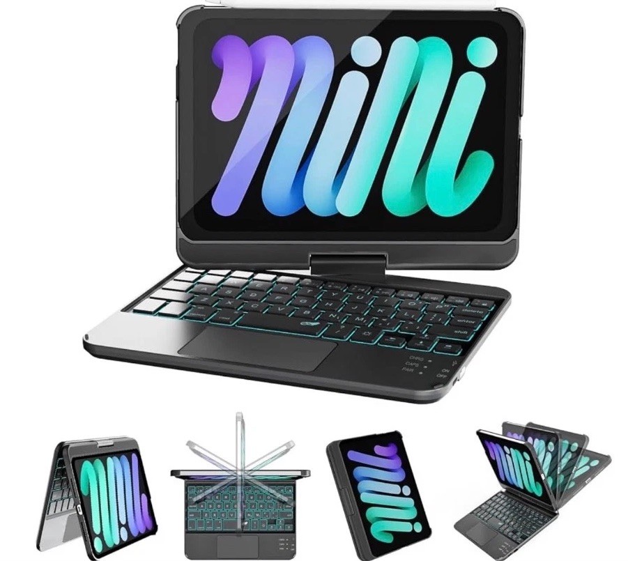 iPad Mini 7 (A17 Pro) Magic Keyboard Magnetic Case 8.3in USB Thin Rechargeable