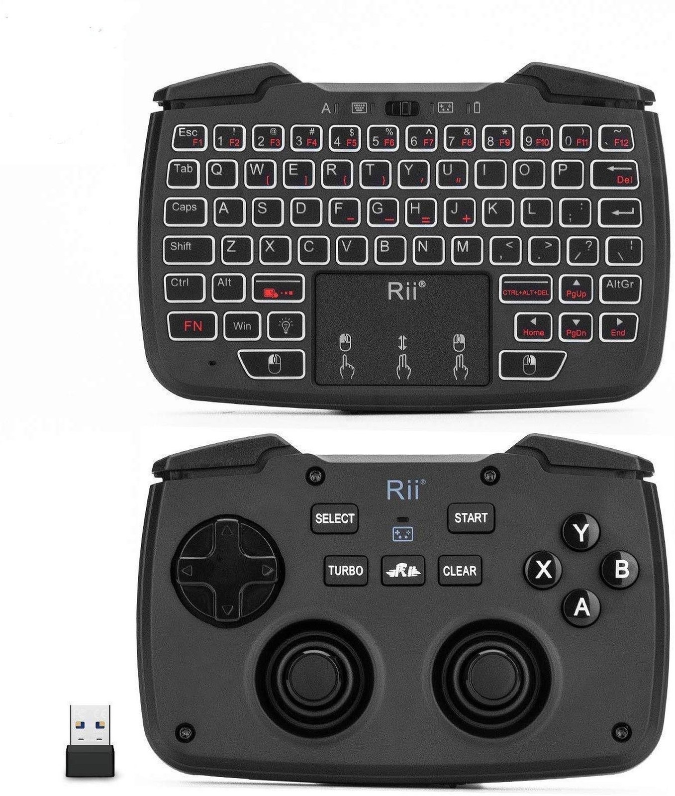 (Backlit Version)Rii RK707 3 in 1 Multifunctional 2.4GHz Wireless Portable Ga...