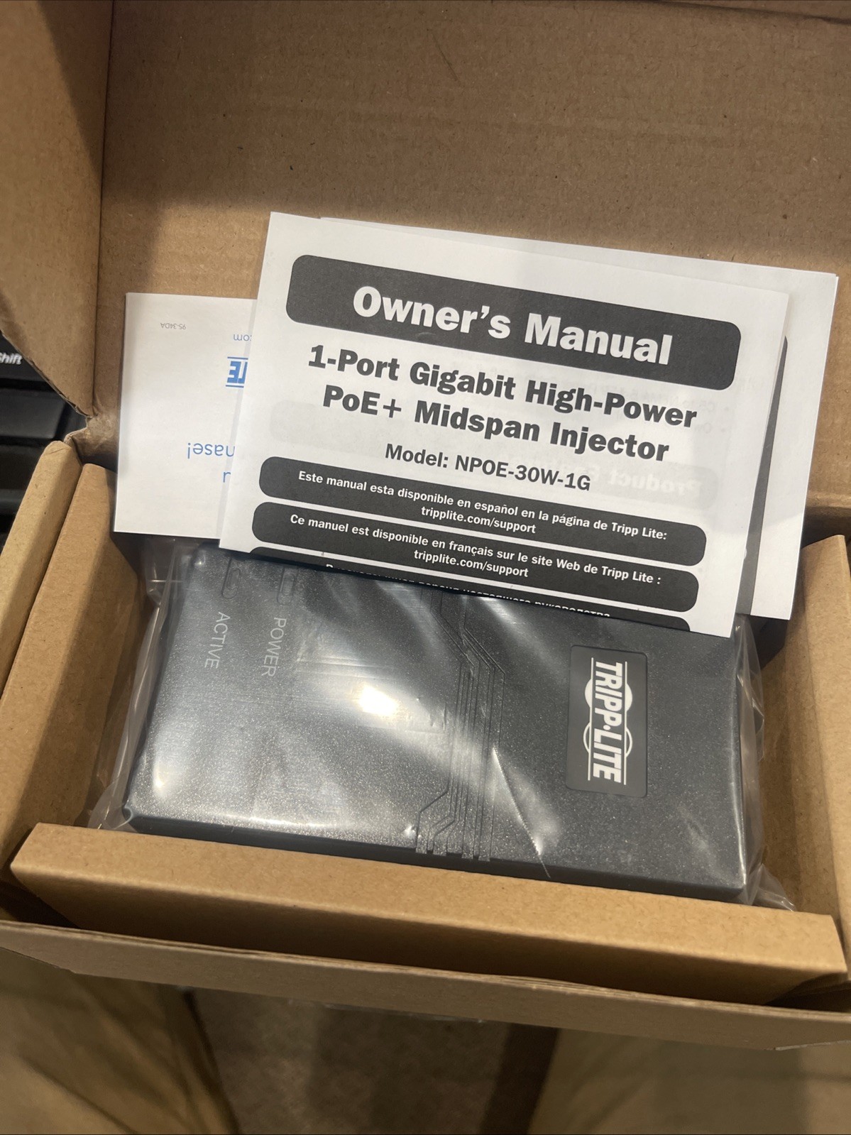 Eaton Tripp Lite Power Over Ethernet NPOE-30W-1G Gigabit PoE+ Injector NEW