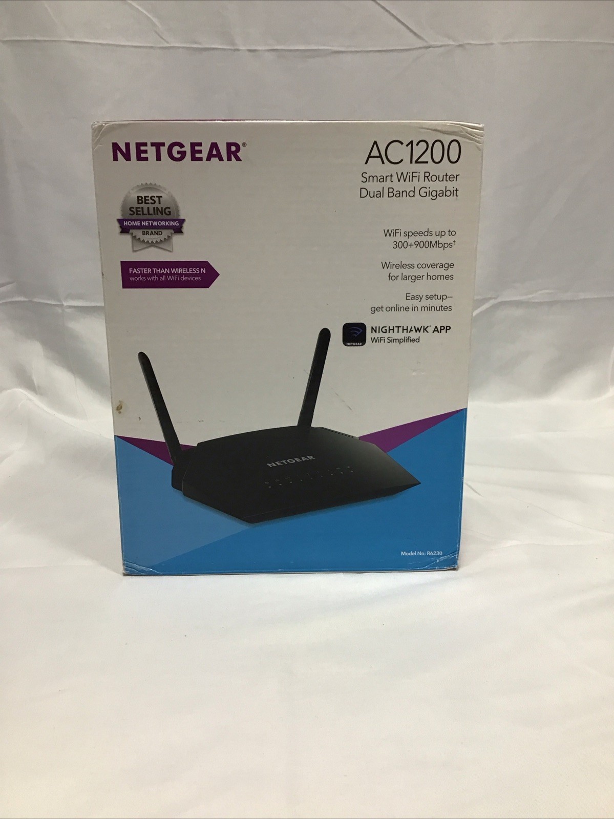 NETGEAR AC1200 1000Mbps 4 Ports 300Mbps Dual Band Gigabit Smart Router (R6230)