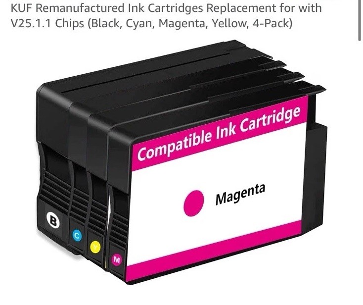 KUF 923e Compatible Ink Cartridge 4-Pack for HP Inkjet CMYK (923XL)