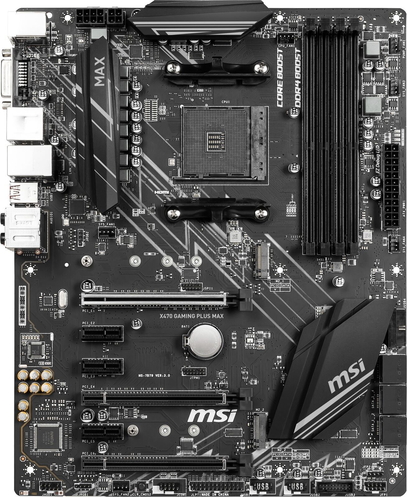 For MSI X470 GAMING PLUS MAX Motherboard Socket AM4 DDR4 ATX Mainboard