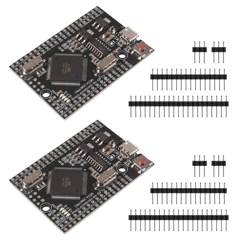 2 PCS MEGA 2560 PRO Embed CH340G/ATMEGA256016AU Chip Male Pin Header Module