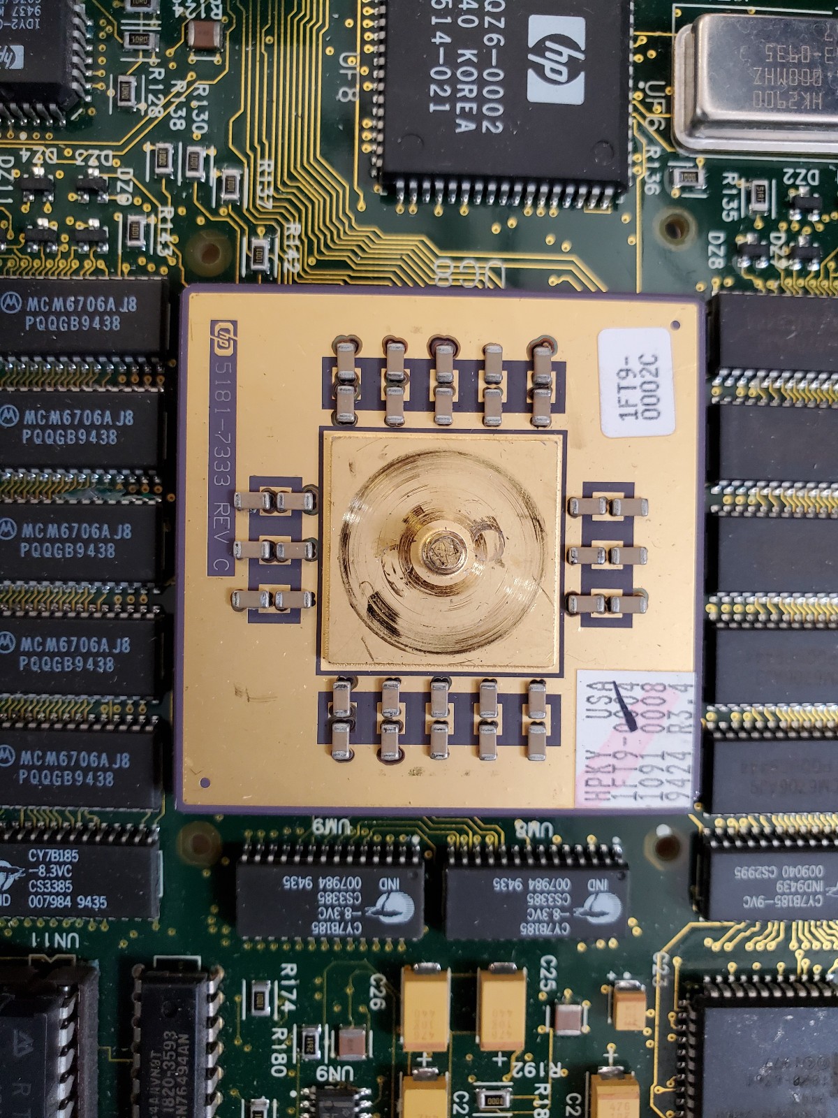 Vintage HP RISC CPU 5181-7333 on board socketed