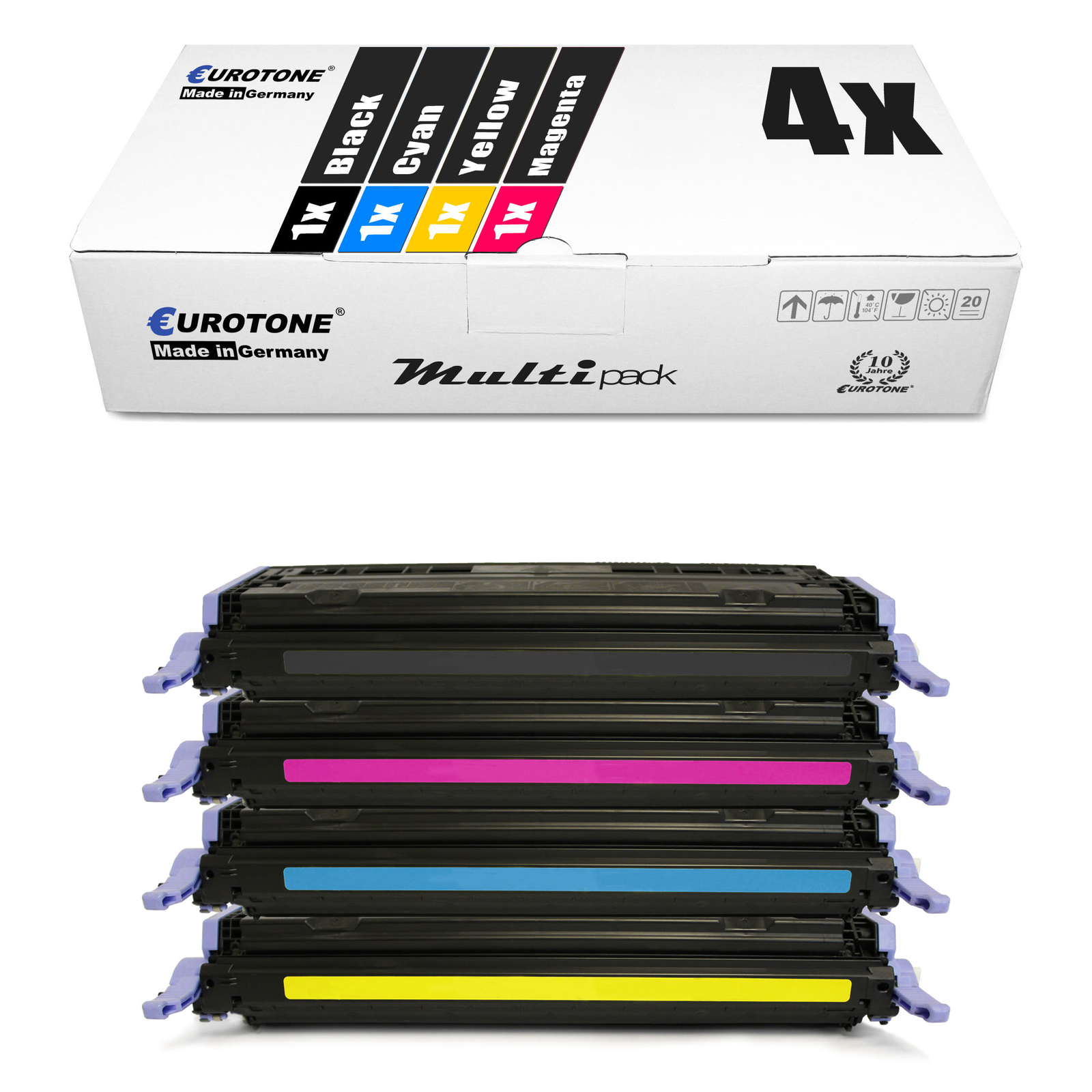 4x Toner for HP Color LaserJet CM 1015 1017 MFP, Q6000A-03A 124A CMYK