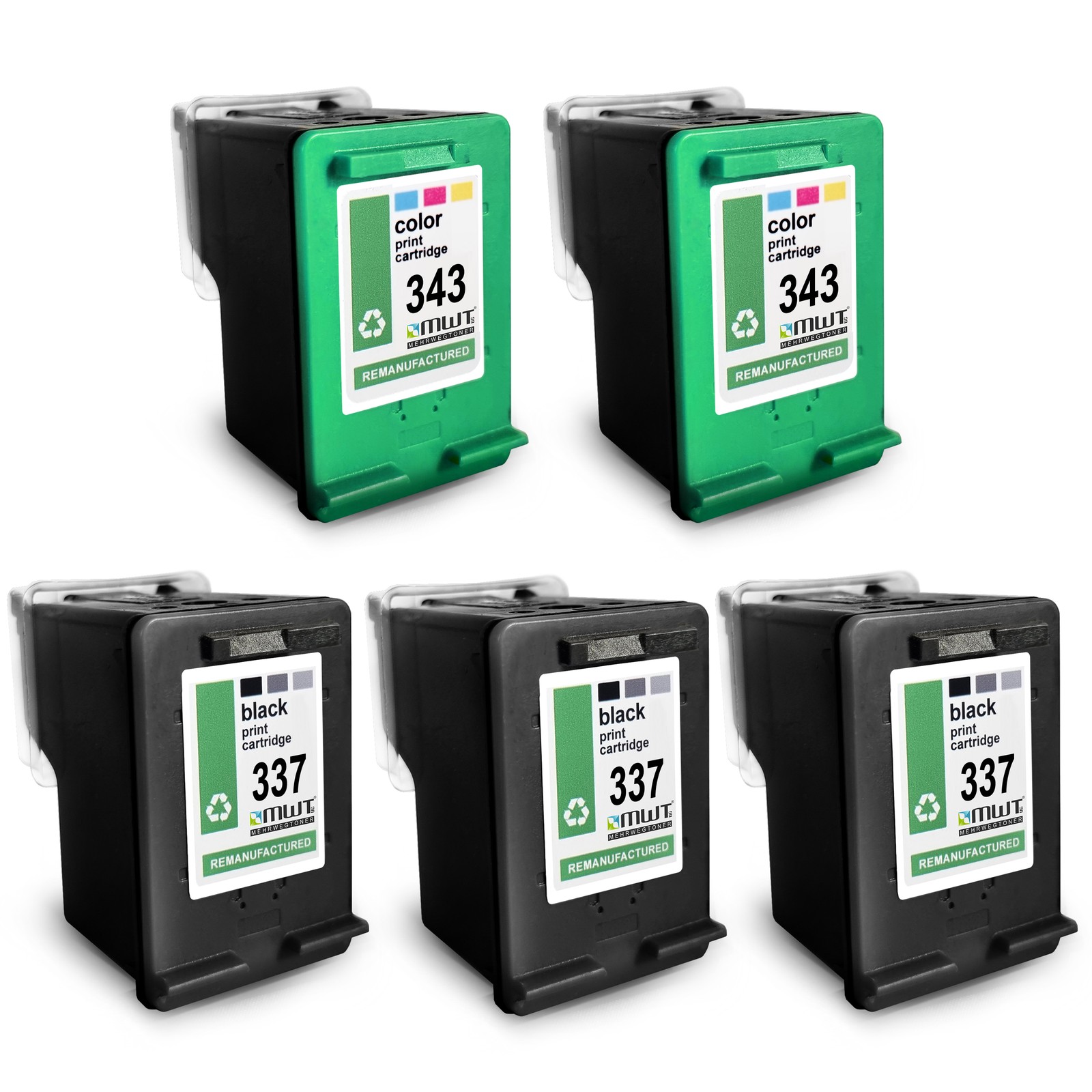 5x MWT PRO Cartridge 3+2 for HP OfficeJet 6313 H-470-BT