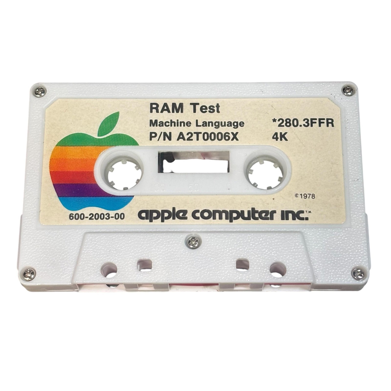 Vintage 1978 Apple Computer Diagnostic RAM Test 4K Cassette A2T0006X Apple II