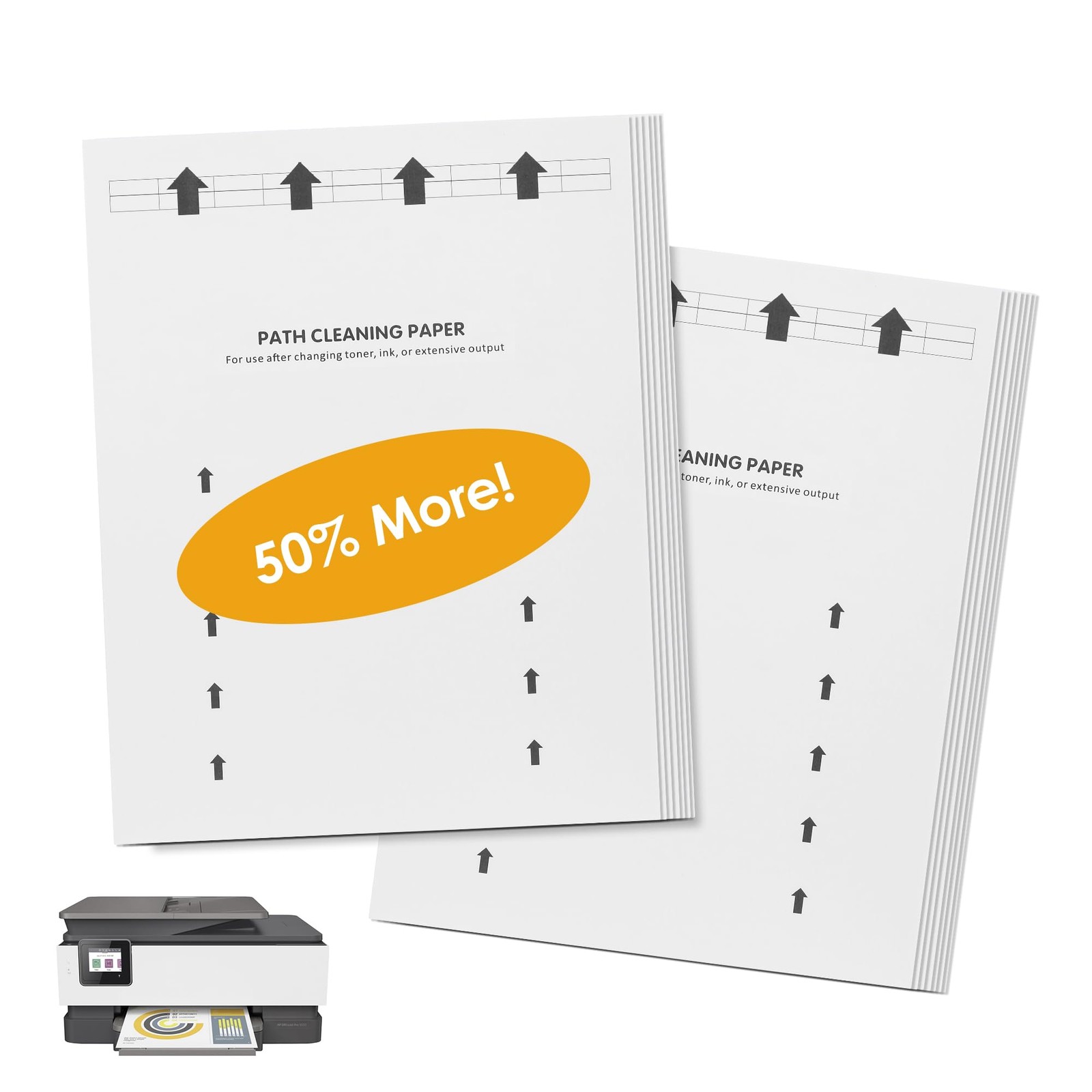 15-Pack Letter Size Printer Cleaning Sheets for Laser and Inkjet Copier | Compat