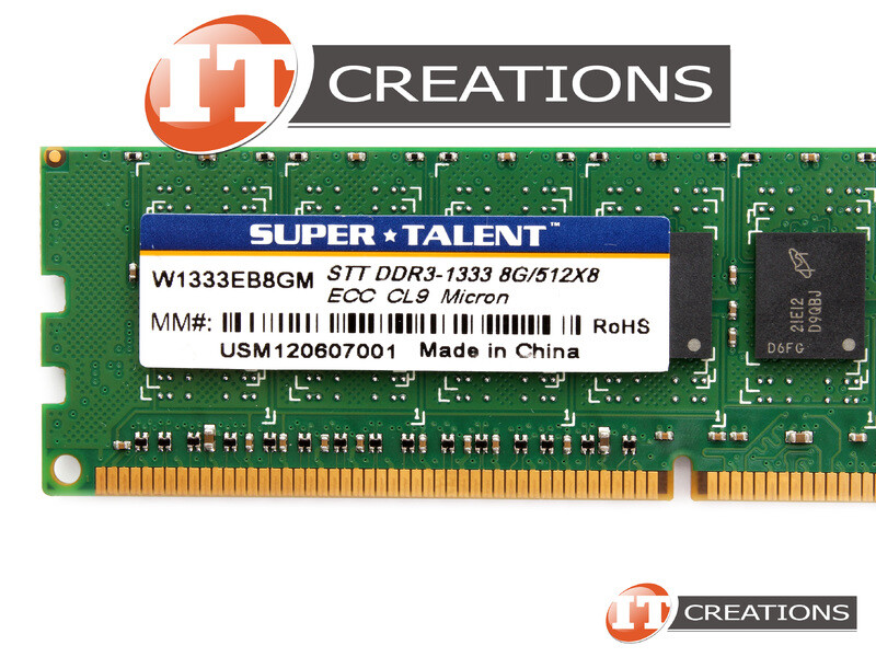 SUPER TALENT 8GB PC3-10600 DDR3-1333 ECC CL9 W1333EB8GM