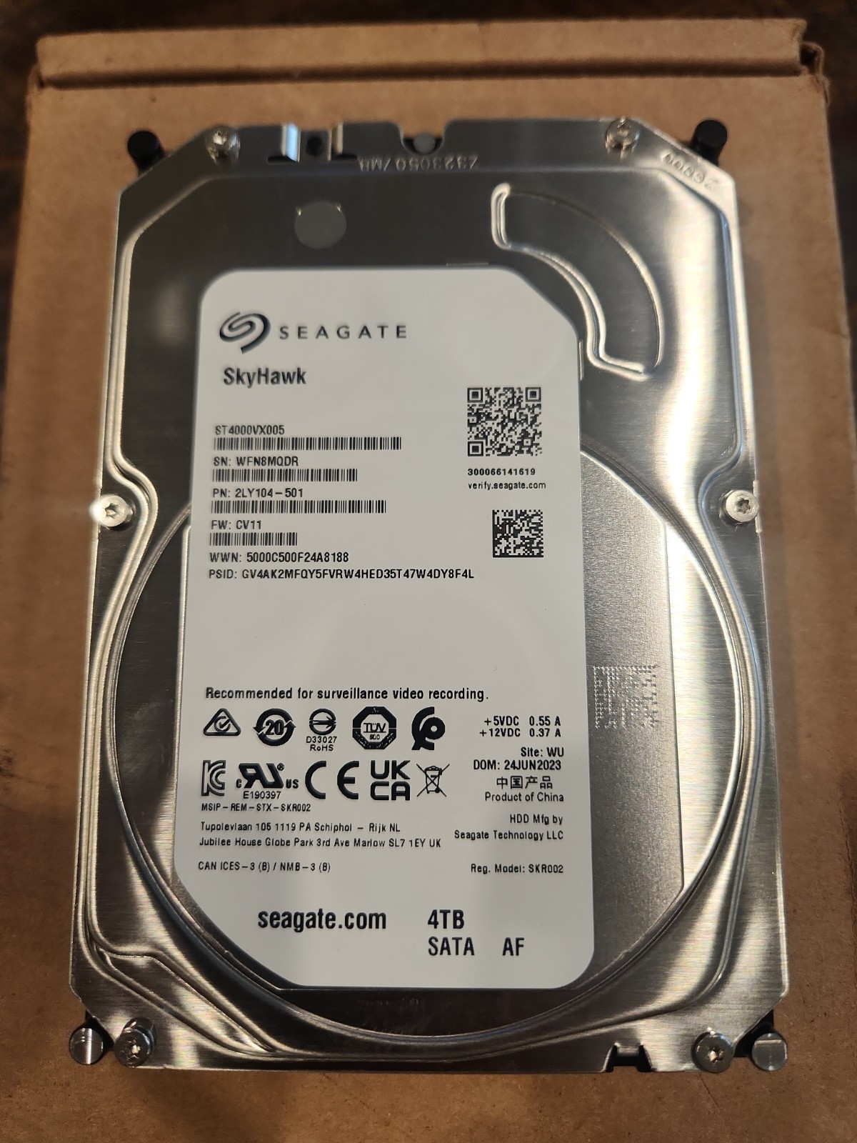 Seagate ST4000VX005 4TB 3.5" SATA Skyhawk Surveillance Hard Drive