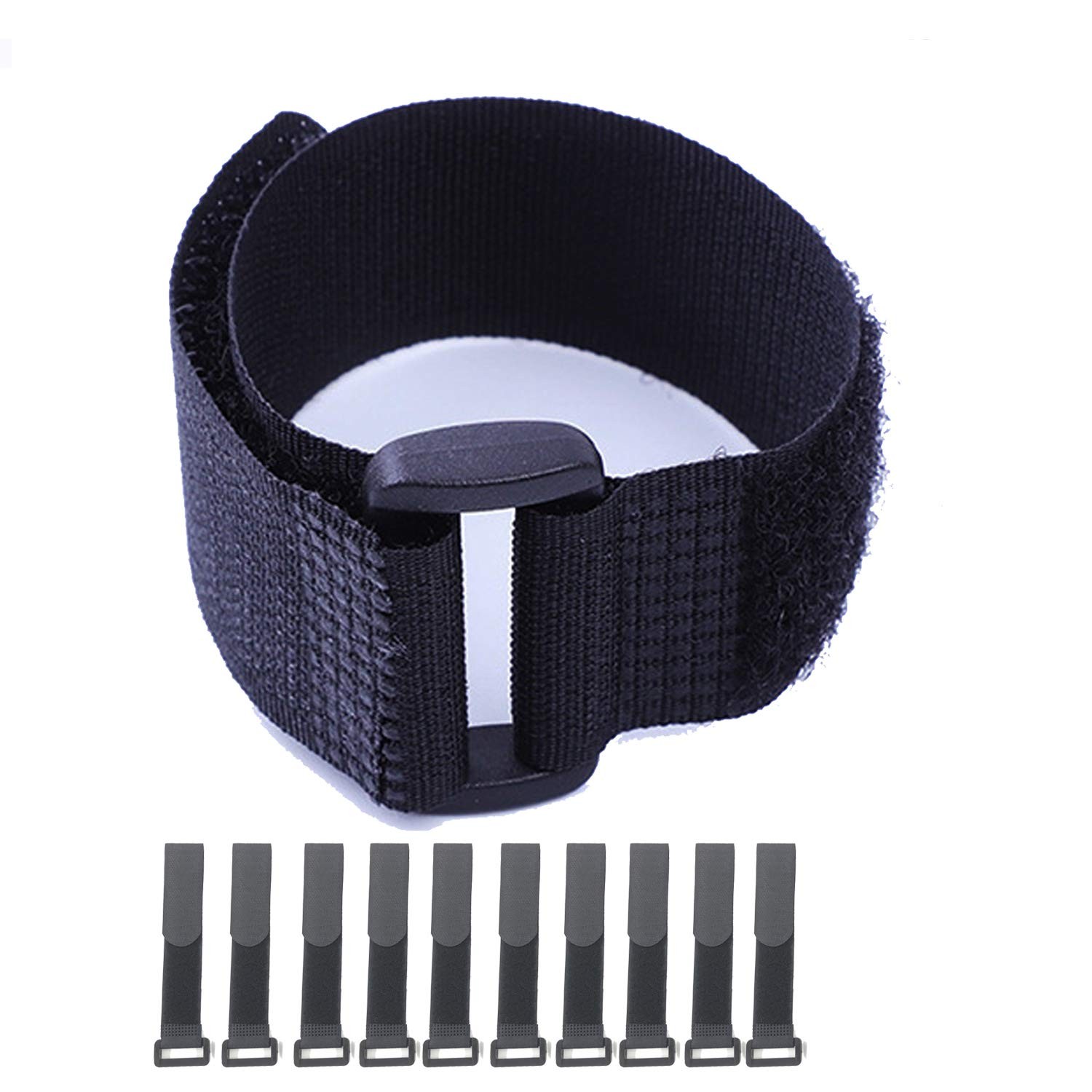 10 Pack 1x12 Inch Fastening Hook and Loop Cable Straps Reusable Cinch Straps