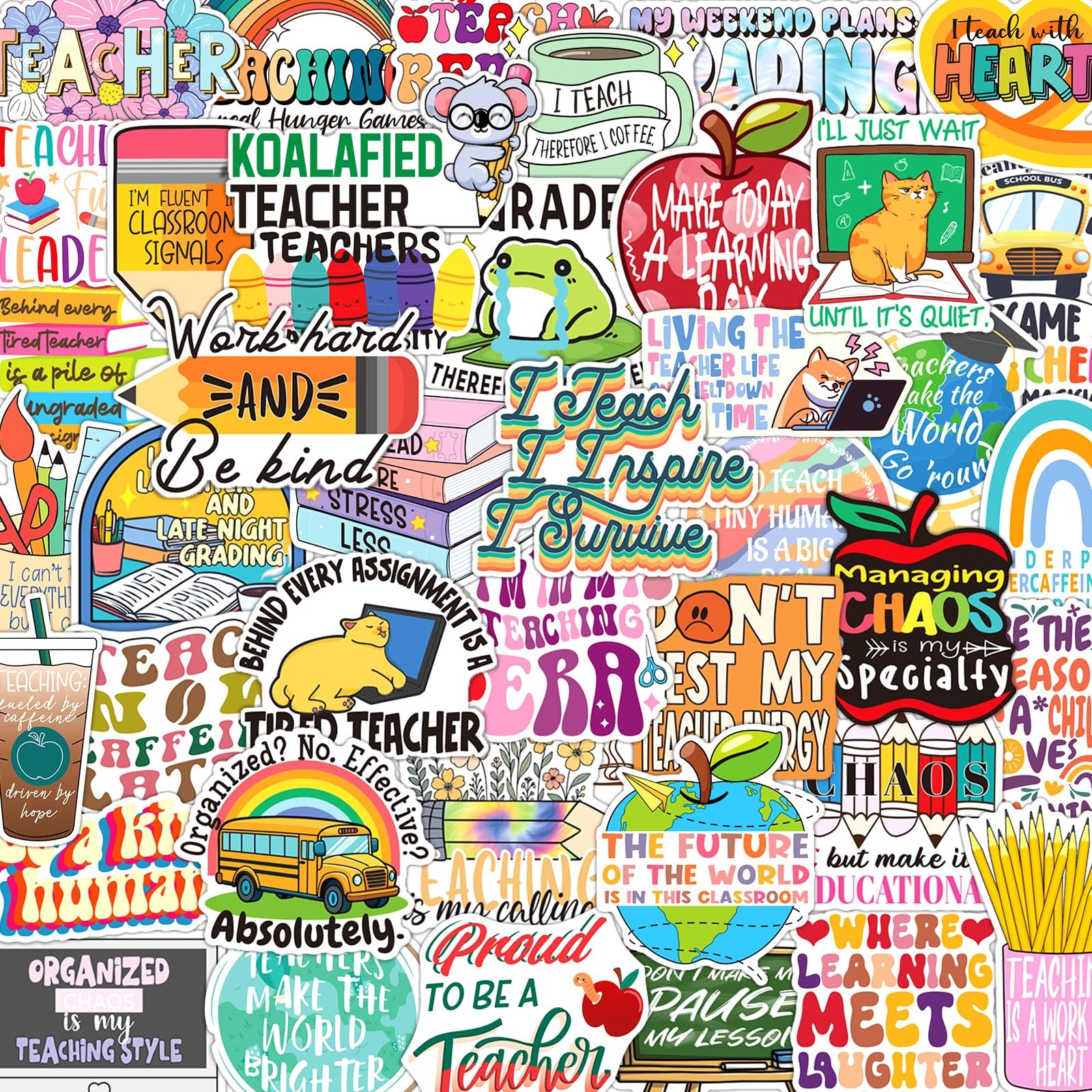 SigyoJeom 200PCS Funny Teacher Stickers for Adults Coworkers Colorful