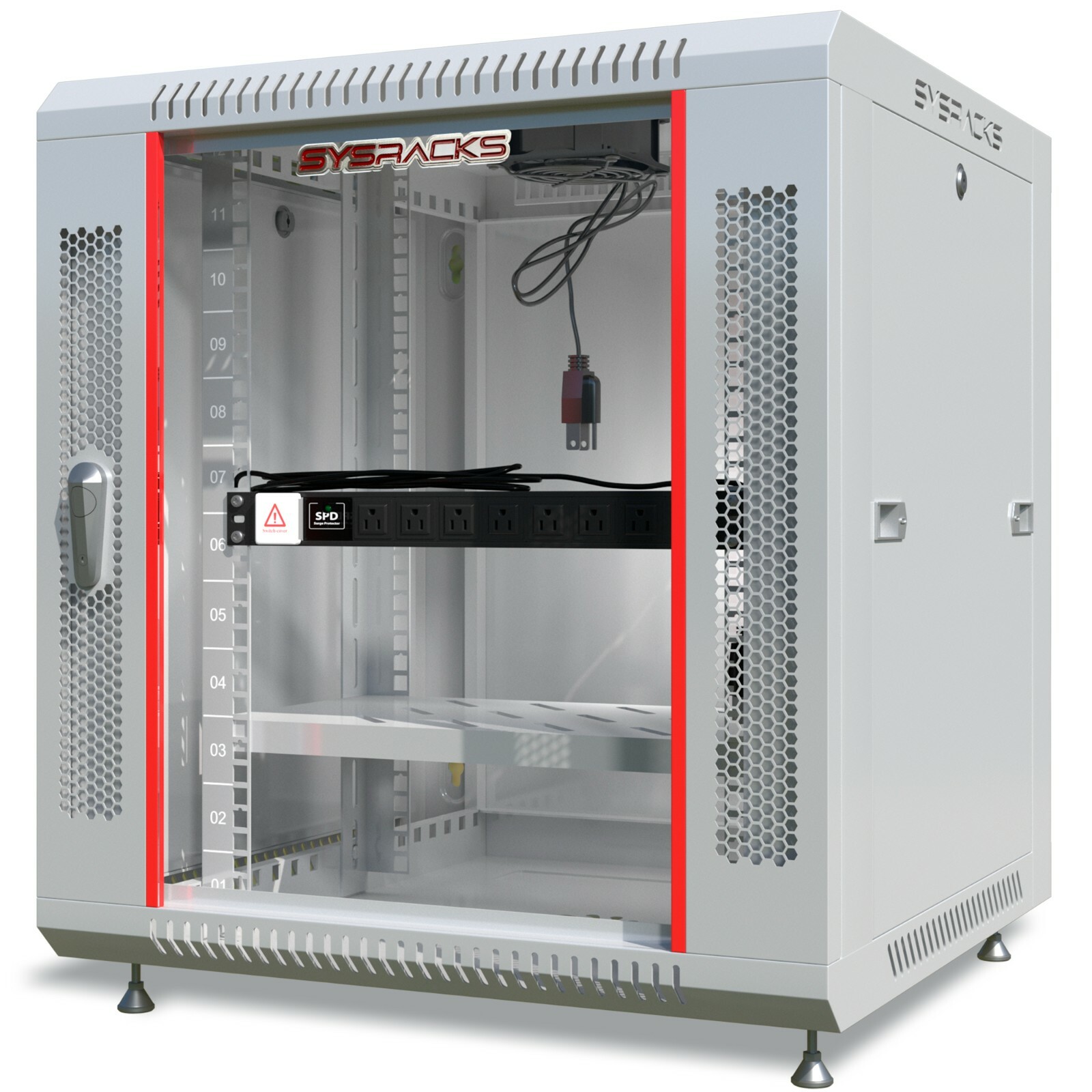 12U Wall Mount Server Rack Data Enclosure Network Cabinet GRAY IT 24" Depth 