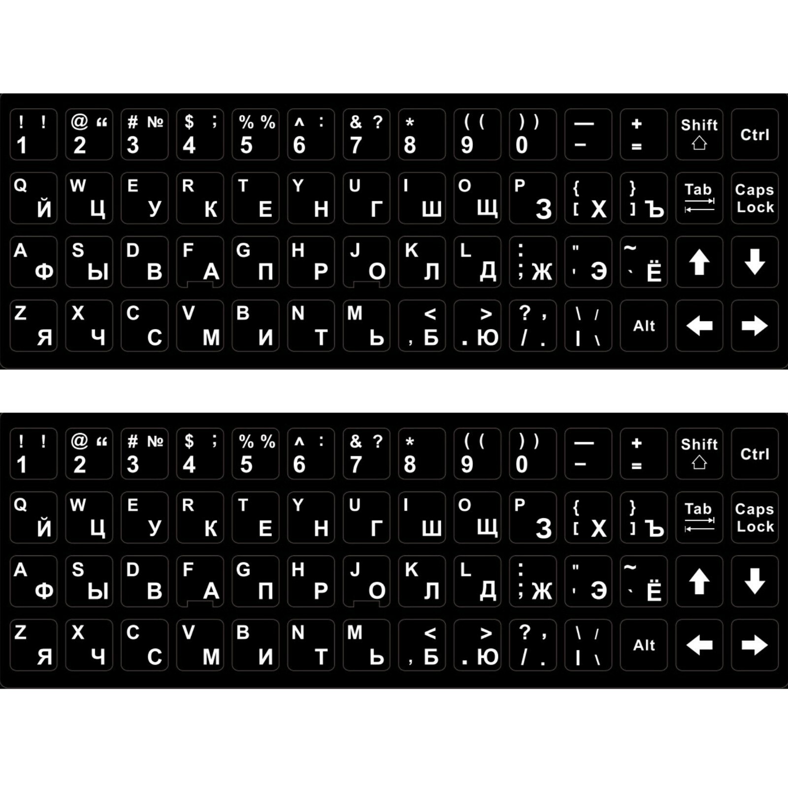 2 PCS Russian Keyboard Stickers Waterproof Replacement Computer Laptop Keyboard