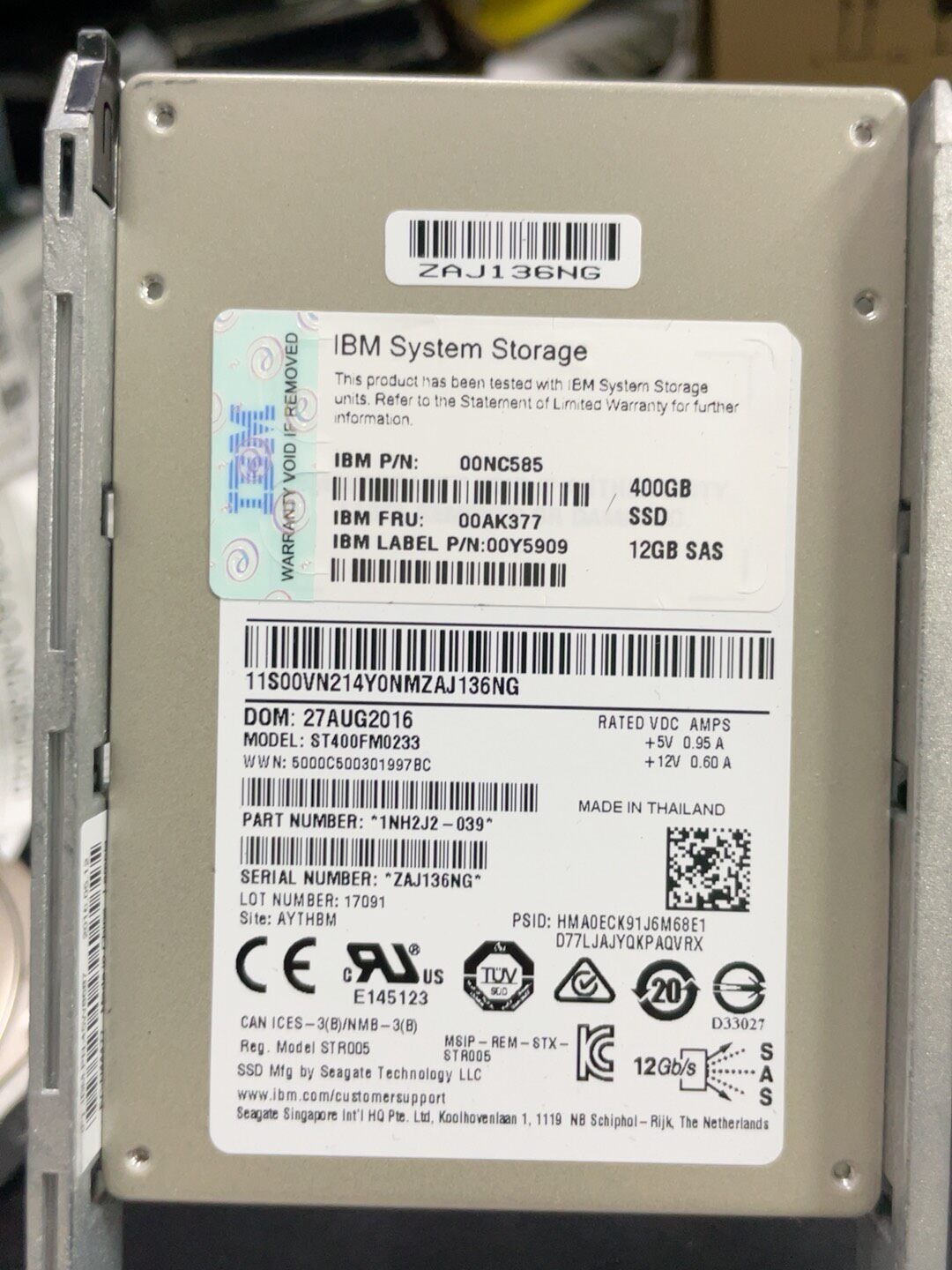 IBM 00AK377 00Y5909 00NC585 400GB SAS SSD Enterprise Solid State Drive Tested