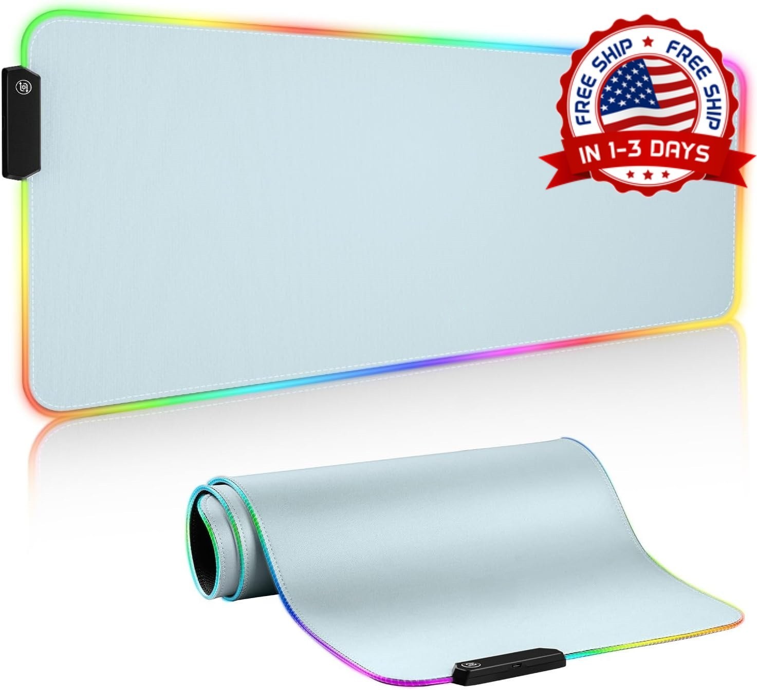 Alfombrilla de raton grande con luces LED RGB para juegos de escritorio oficina