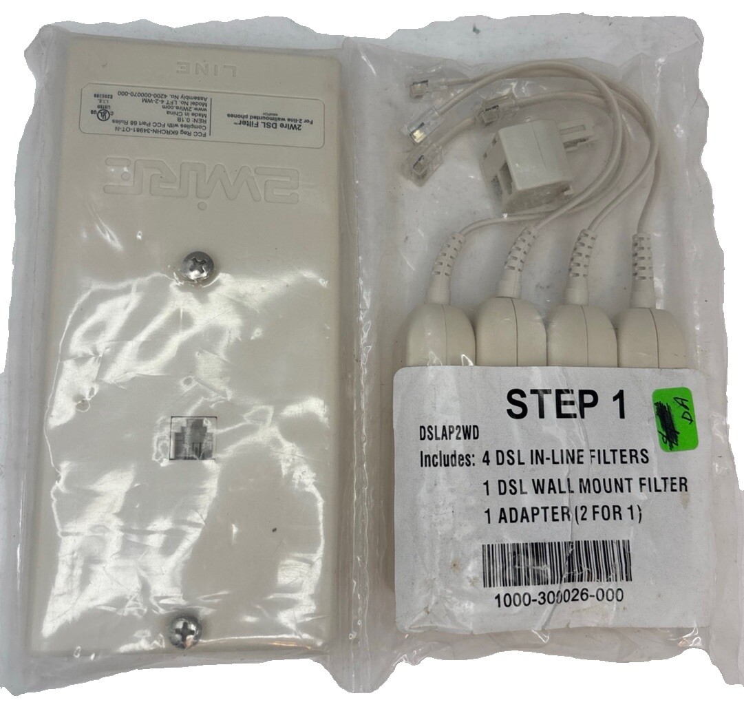 2WIRE DSL Phone Line Filter Kit  - Wall Mount & In-Line Phones Filters Brand New