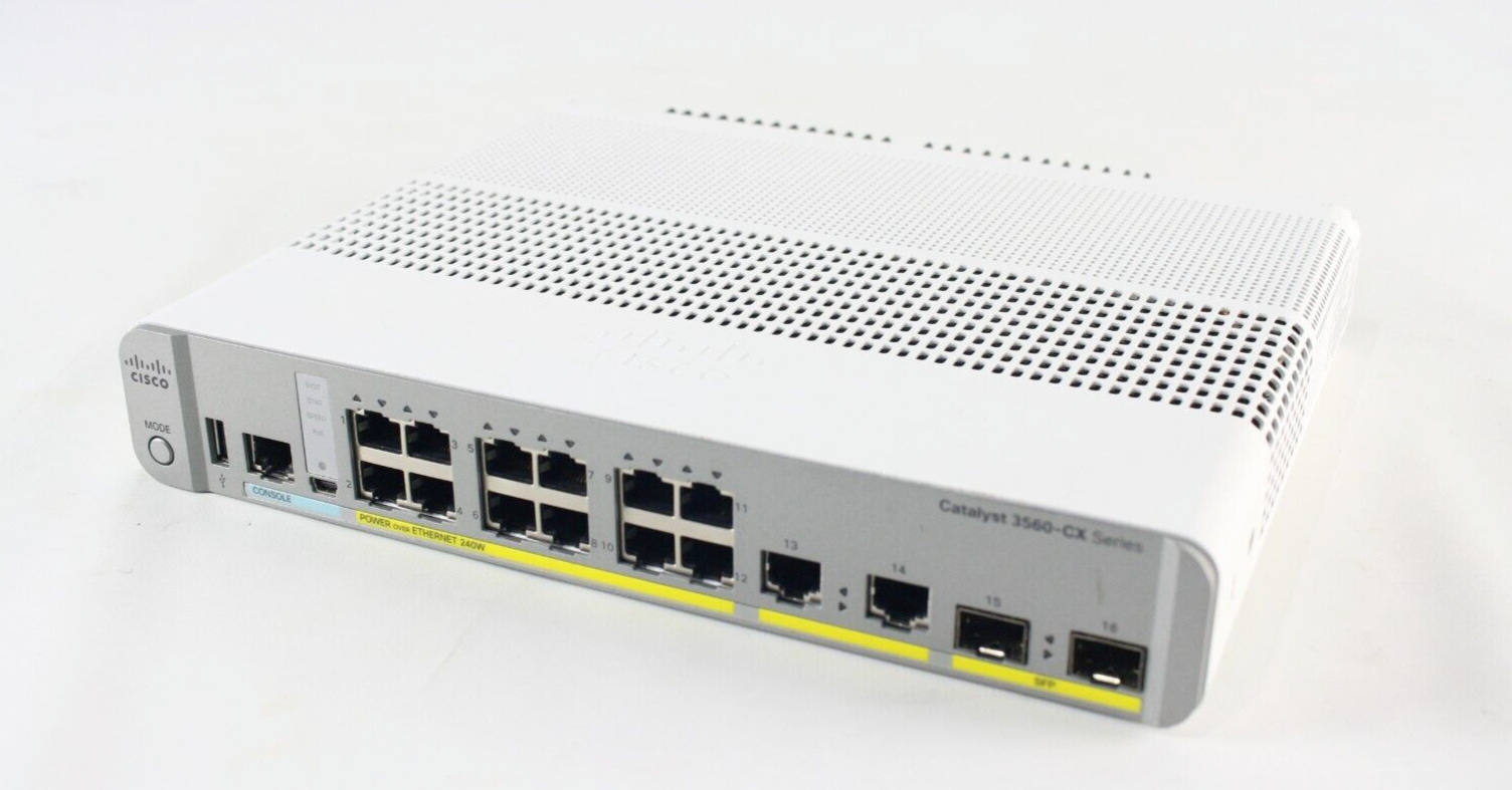 NEW Cisco Catalyst 3560-CX Series 12-Port PoE Switch WS-C3560CX-12PC-S (BHN)