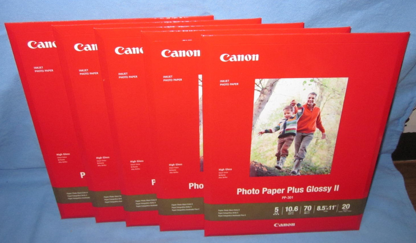 100 Sheets of Canon Inkjet Photo Paper Plus Glossy II ~ 8.5" x11"