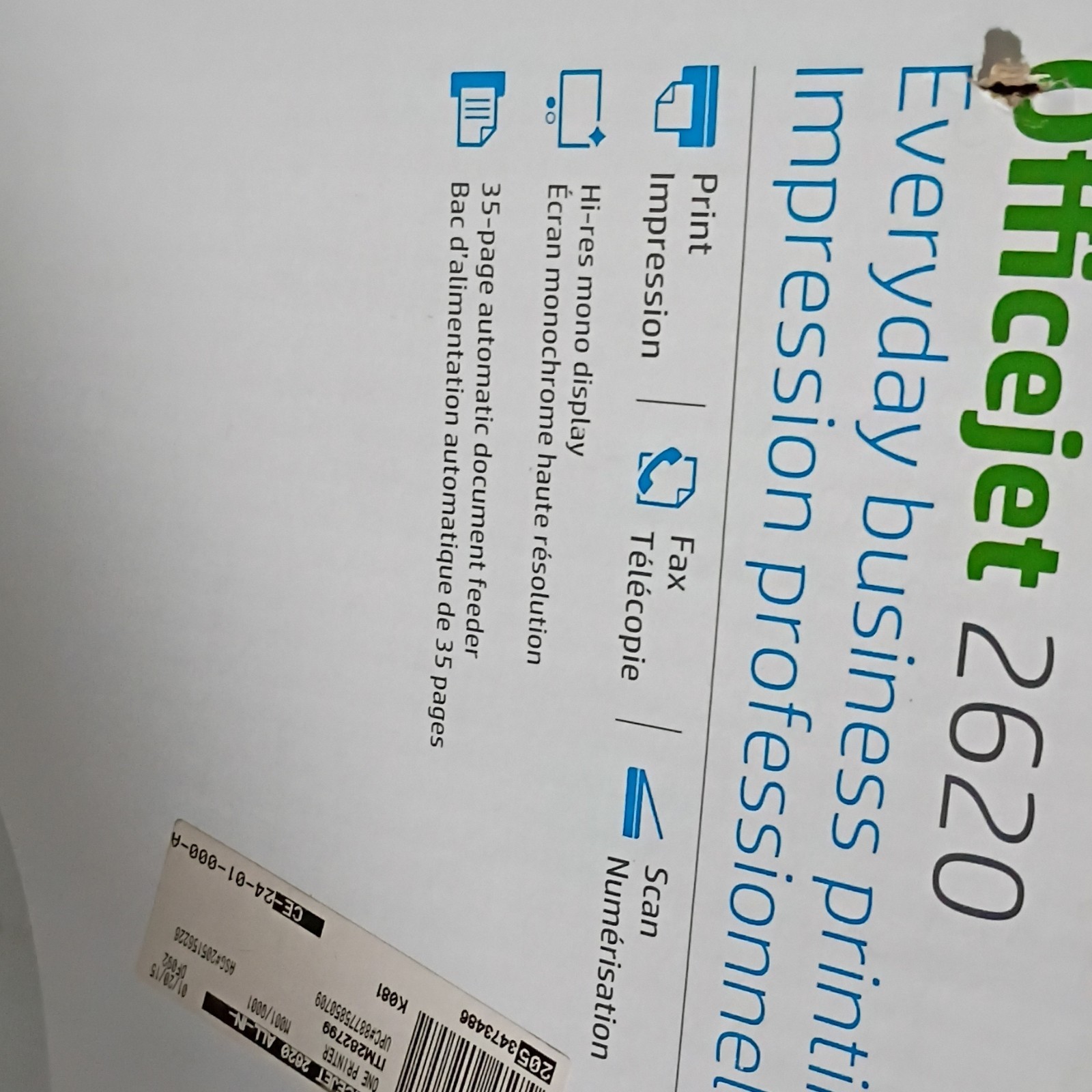 HP Officejet 2620 Inkjet All-In-One Color Printer Scanner Copier Fax