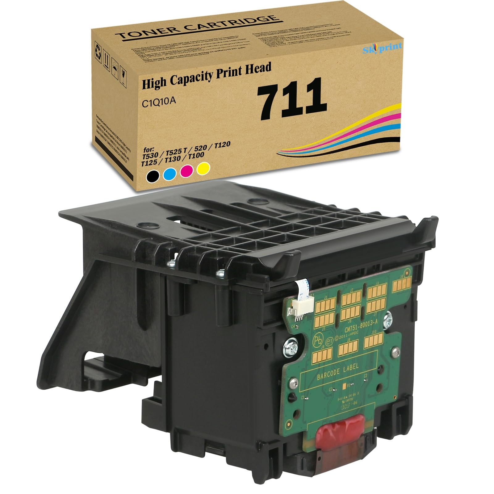 SkyPrint 711 Printhead Kit (C1Q10A Pinter Head) Replacement for T530 T525 T520