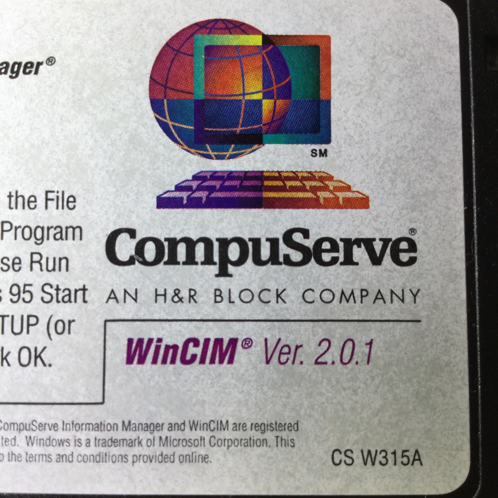 CompuServe WinCIM Version 2.0.1 Vintage PC Software 2 Floppy 3.5" Disks Discs